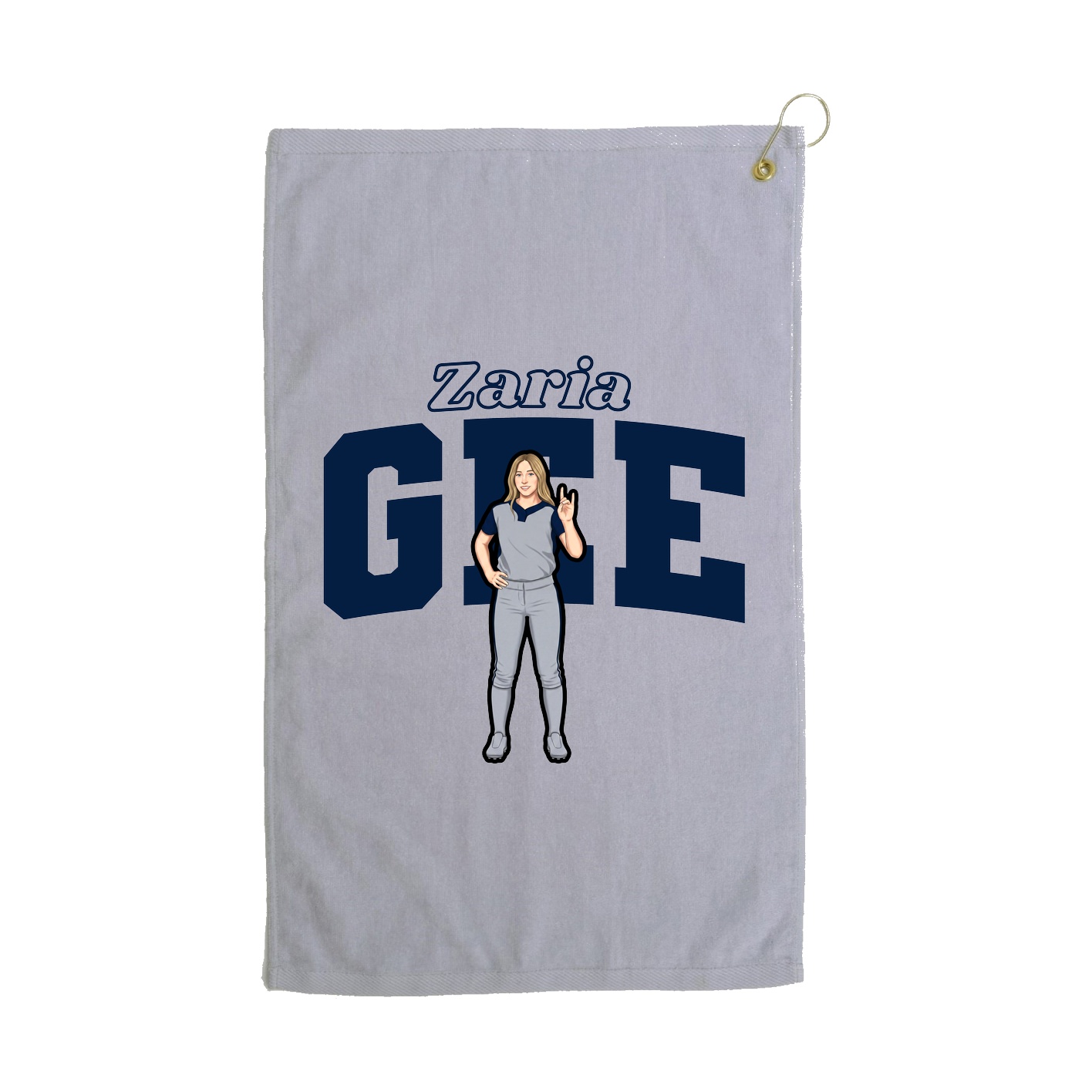 Golf Towel — Name Arch in Grey