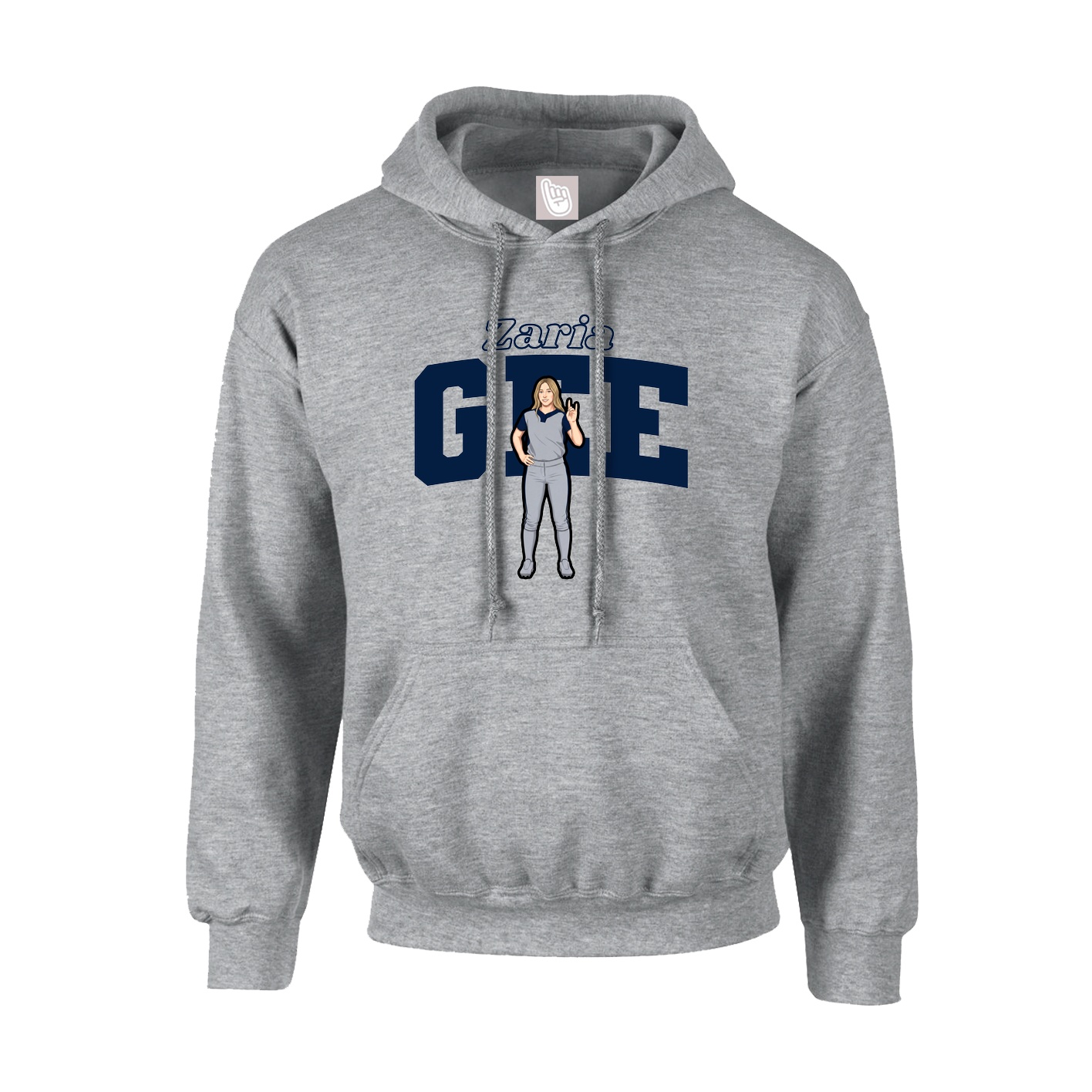 Hoodie — Name Arch in Grey
