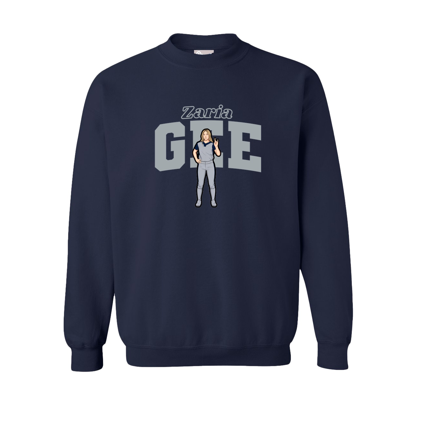 Fleece Crew — Name Arch in Navy