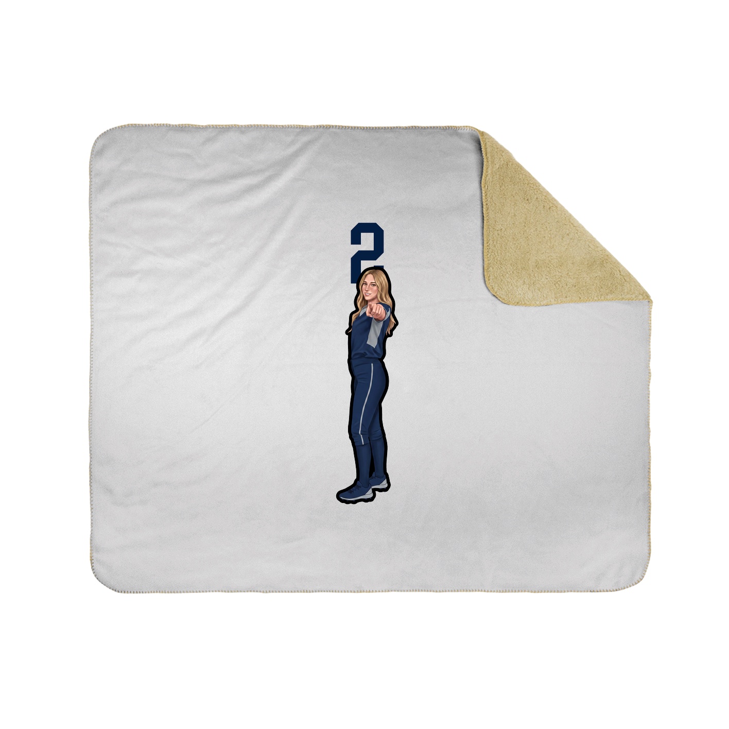 Throw Blanket — Number Top in White