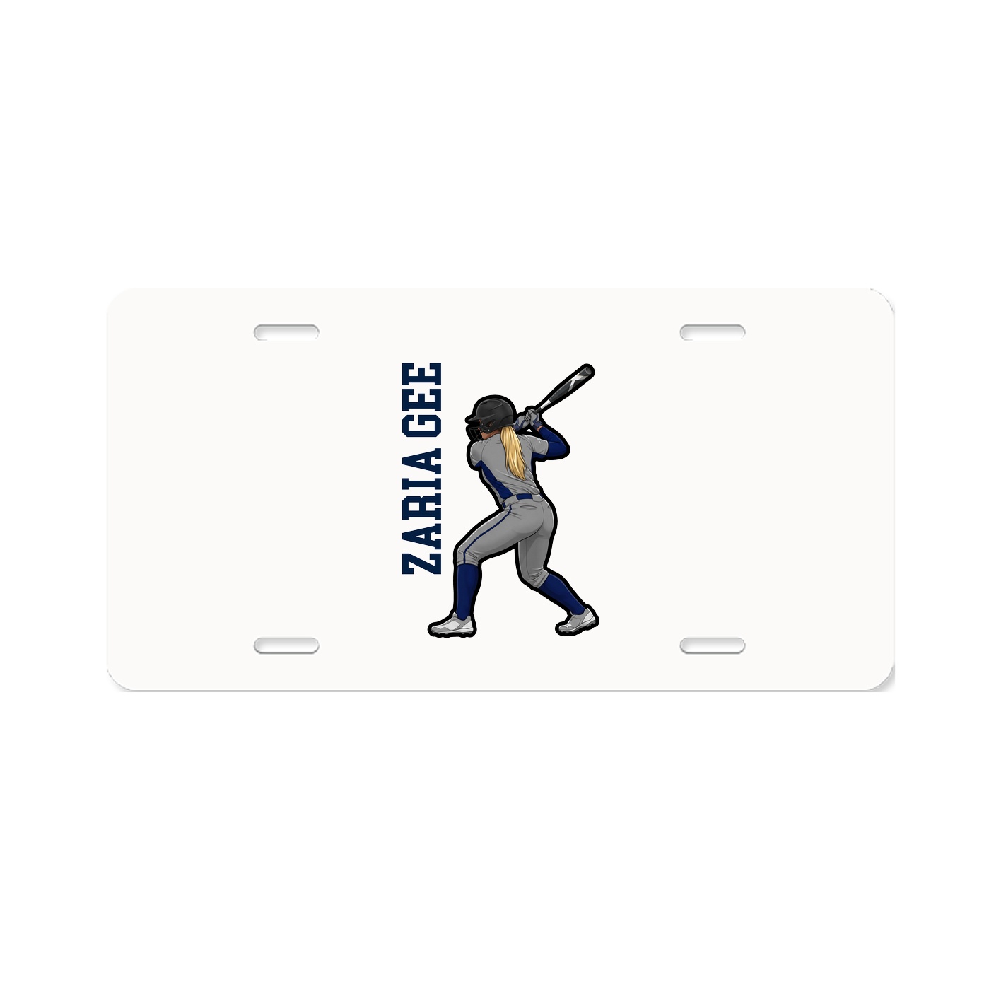 License Plate — Name Vertical in Classic