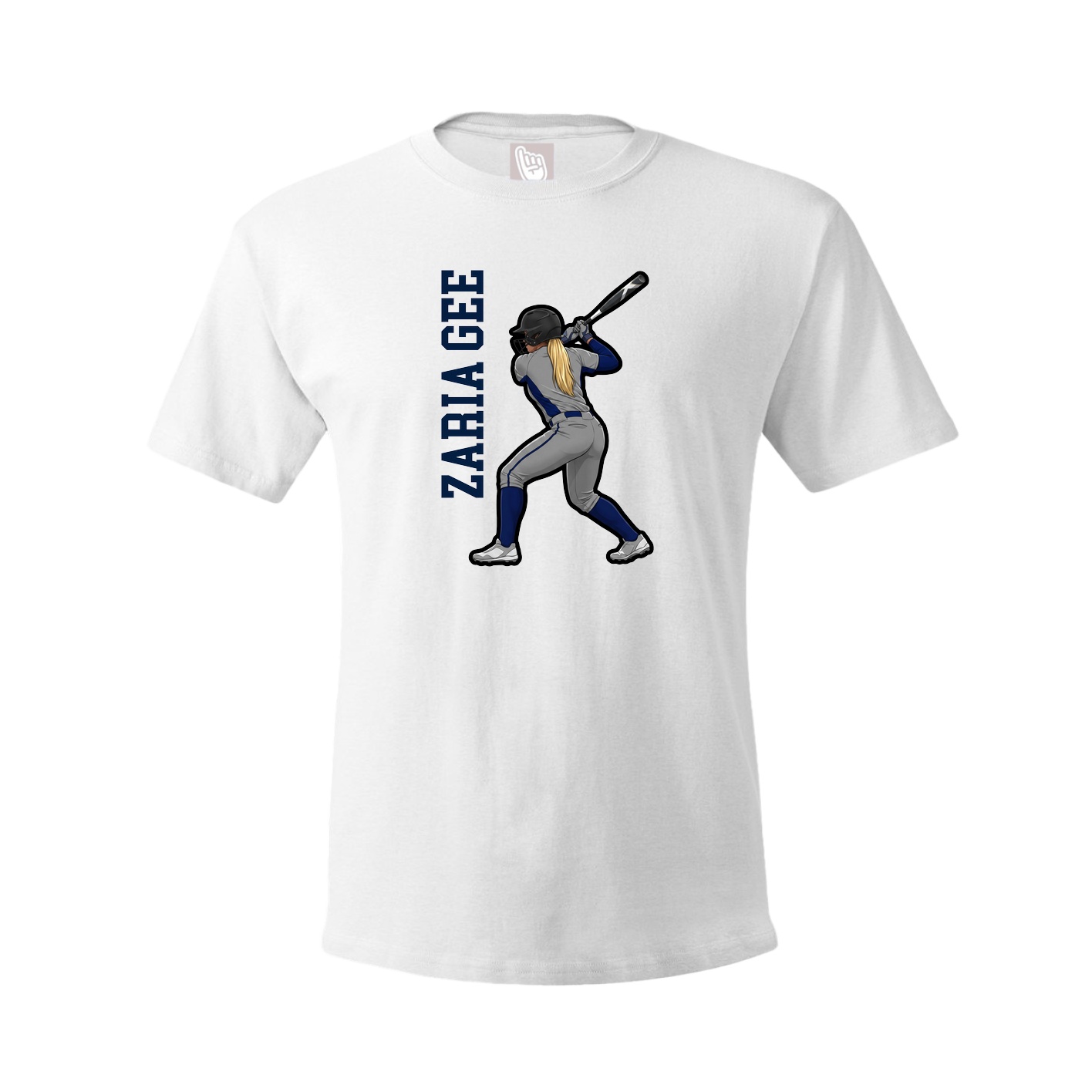 Tee — Name Vertical in White