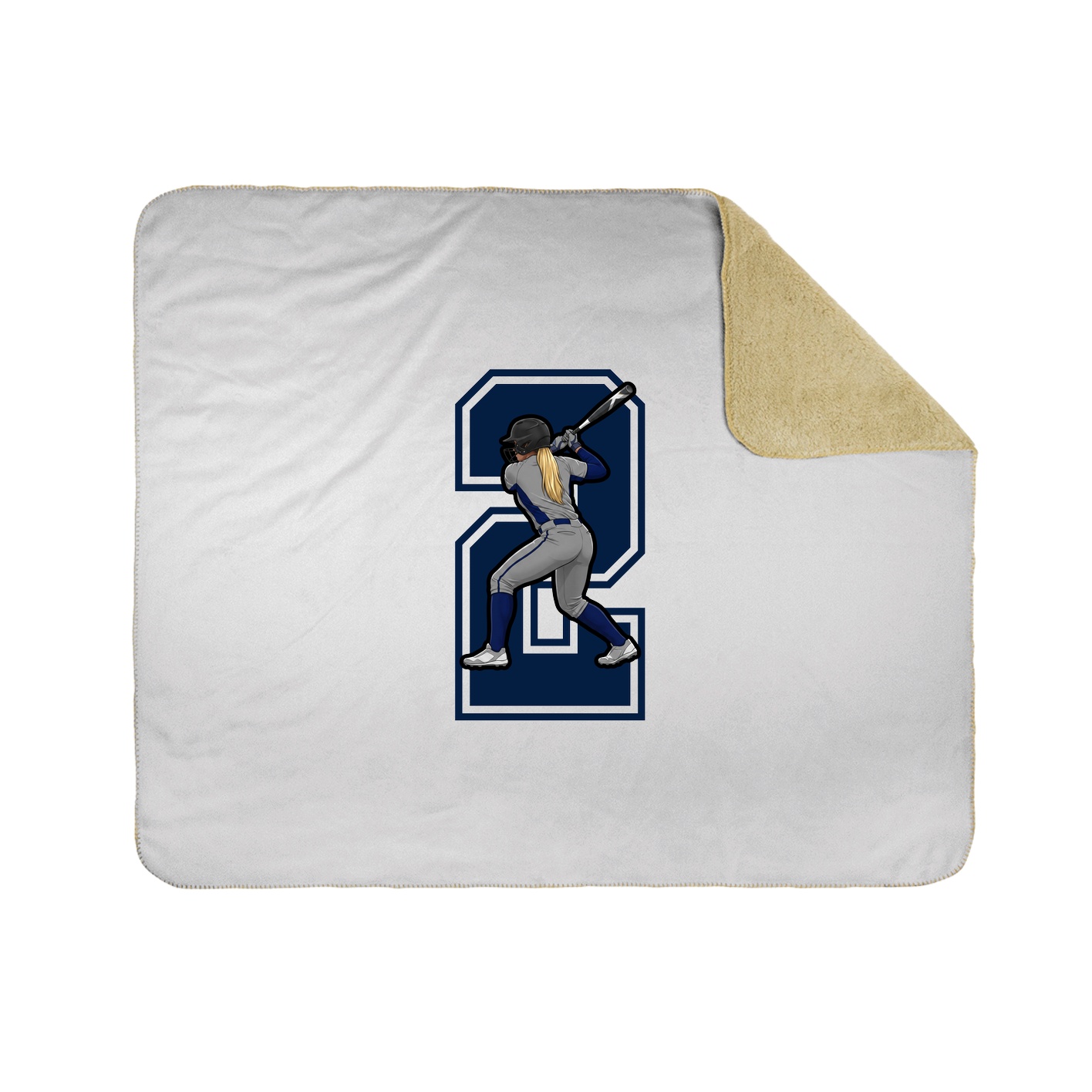 Throw Blanket — Number in White
