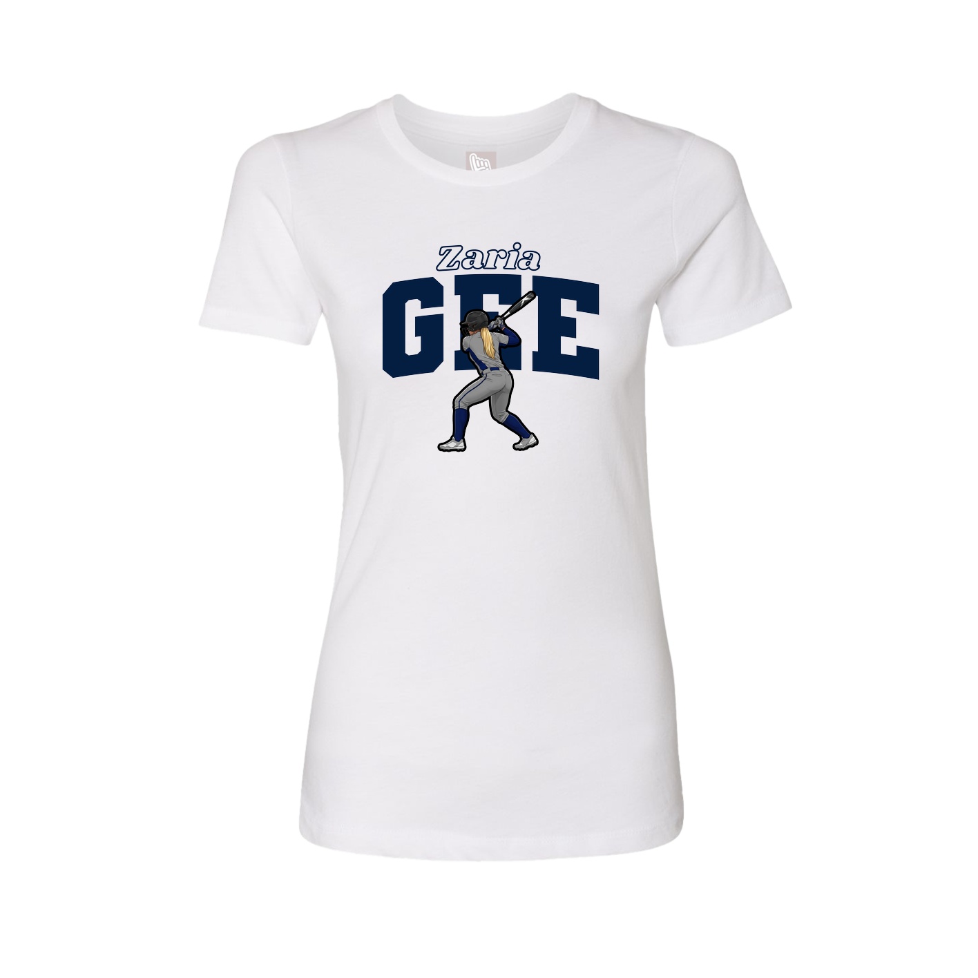 Womens Tee — Name Arch in White