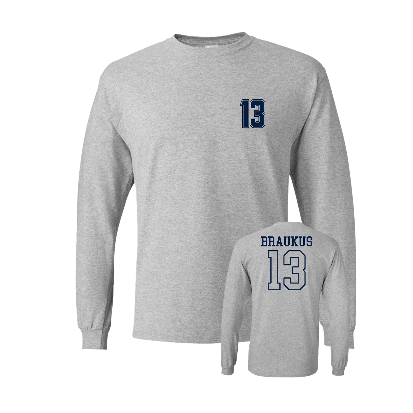 Long Sleeve Tee — Chest Back in Grey