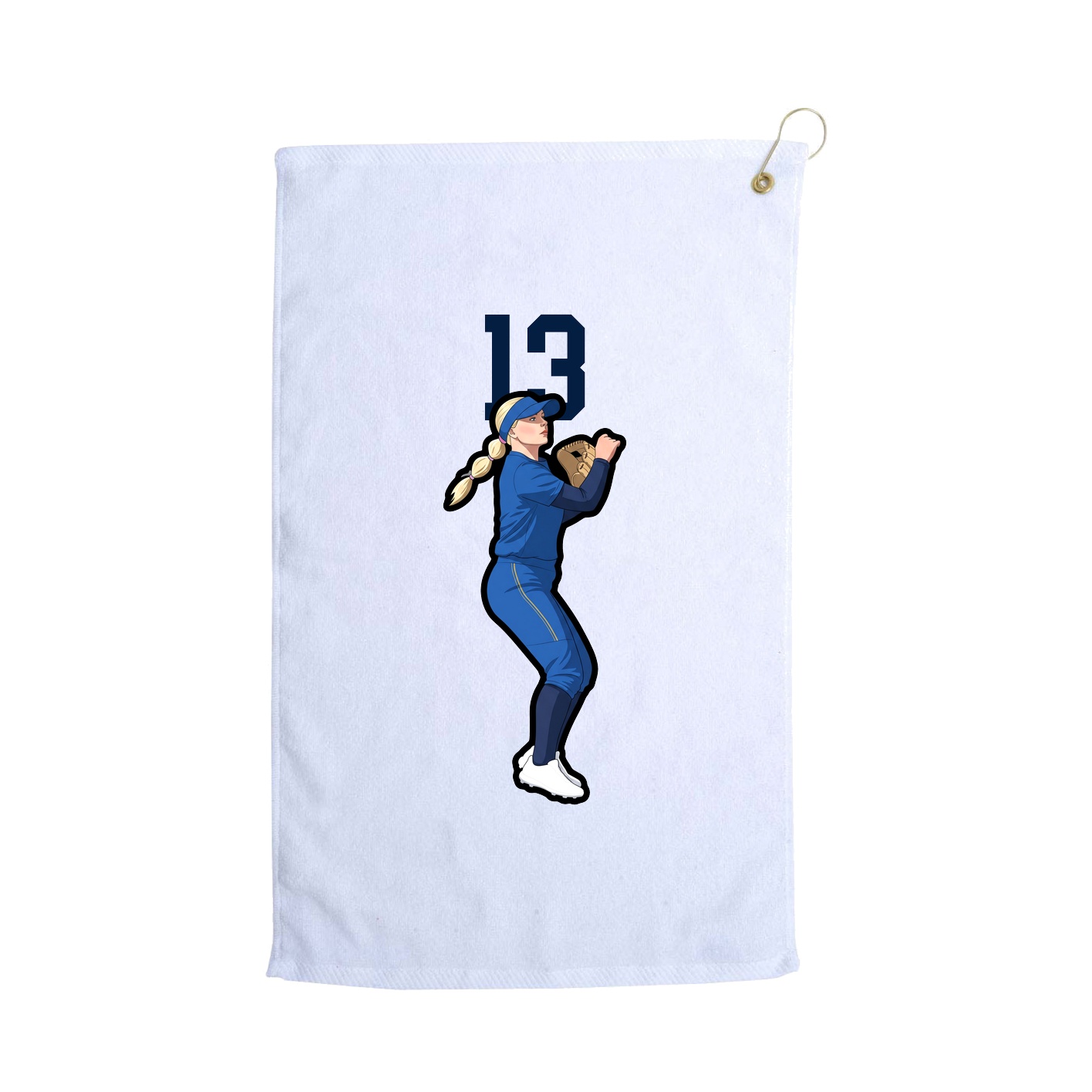 Golf Towel — Number Top in White