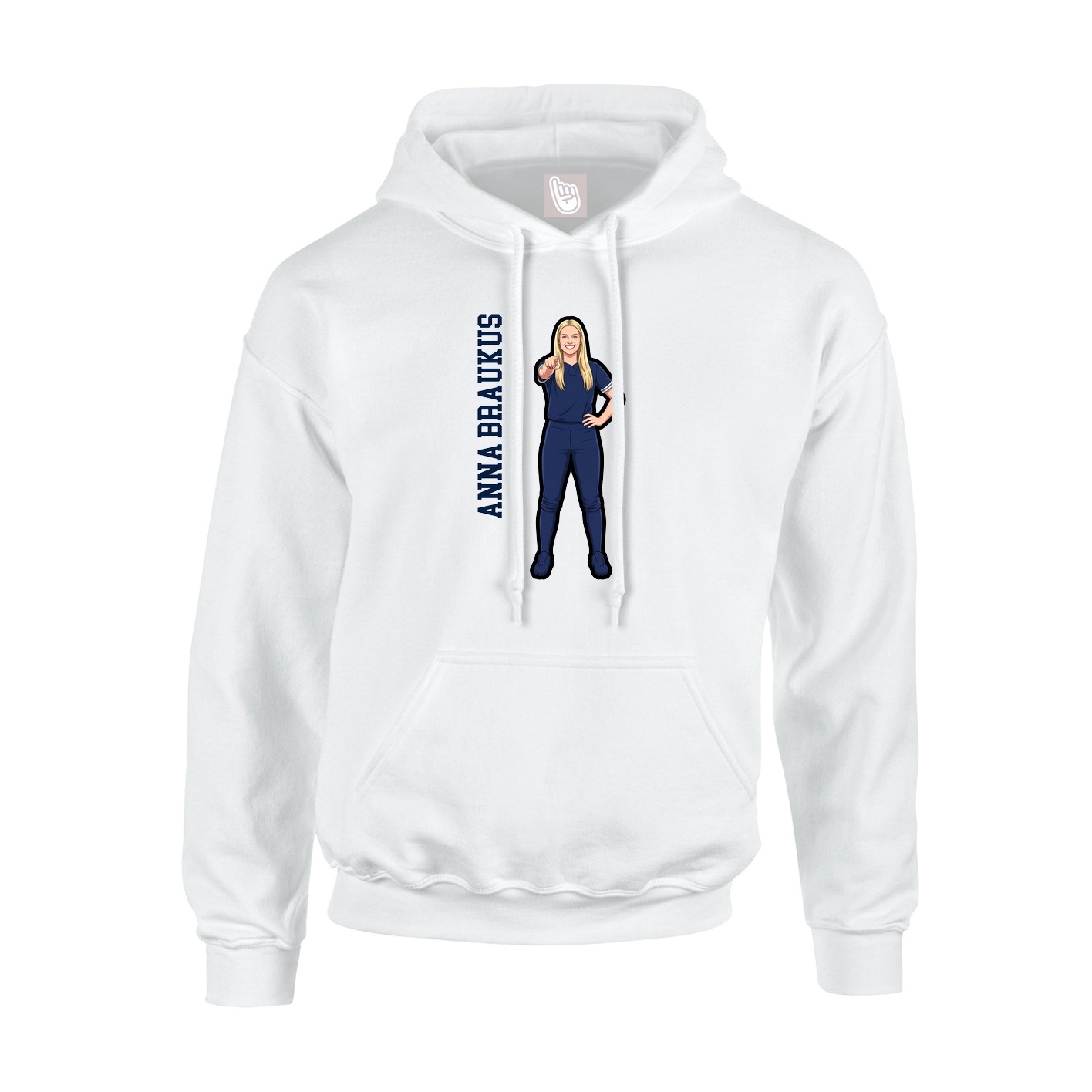 Hoodie — Name Vertical in White