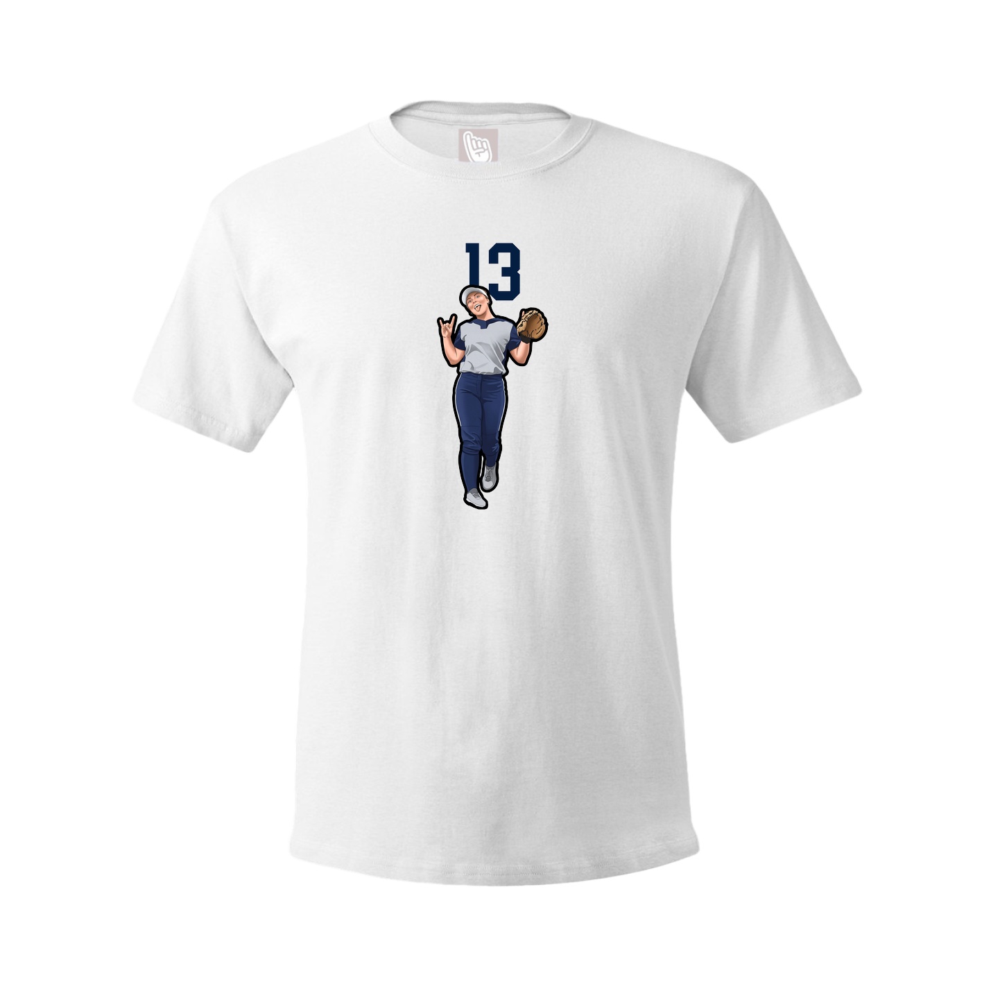 Youth Tee — Number Top in White