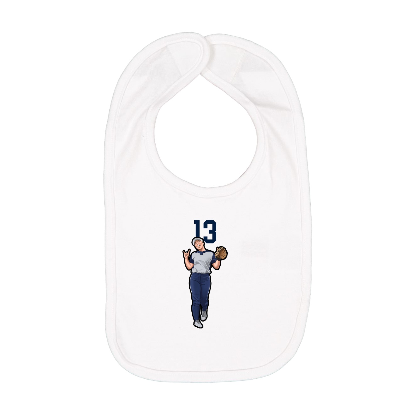 Infant Bib — Number Top in White
