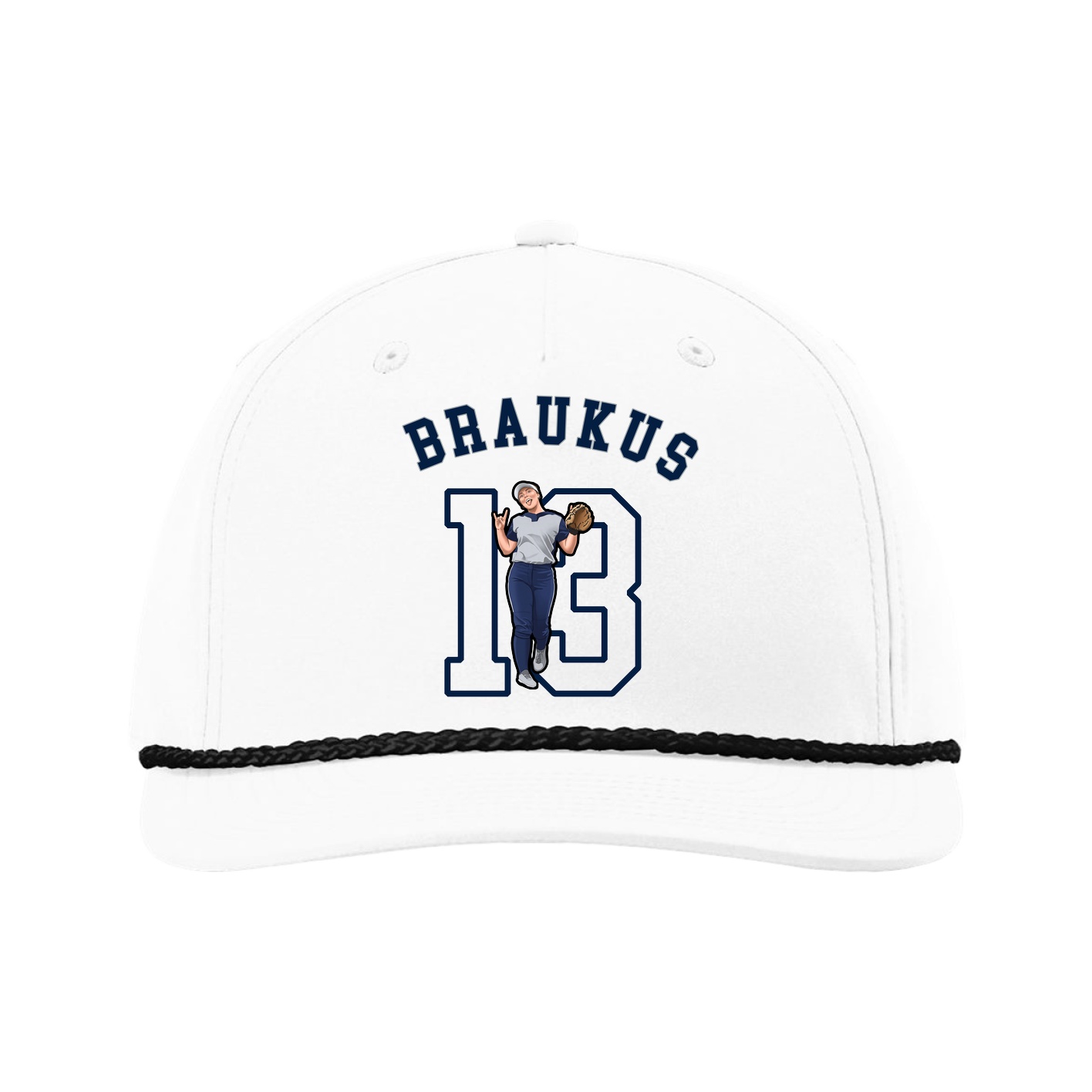 Five-Panel Classic Rope Cap — Shirsey Arch in White