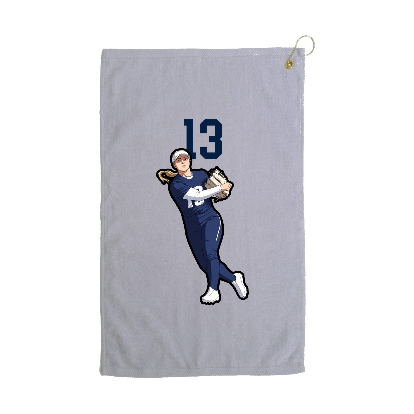 Golf Towel — Number Top in Grey