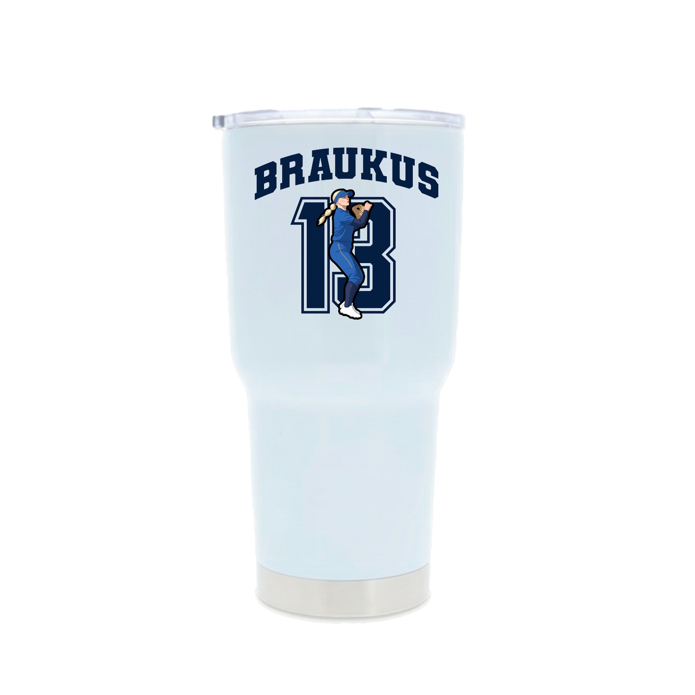 30oz Stainless Steel Tumbler — Number in White