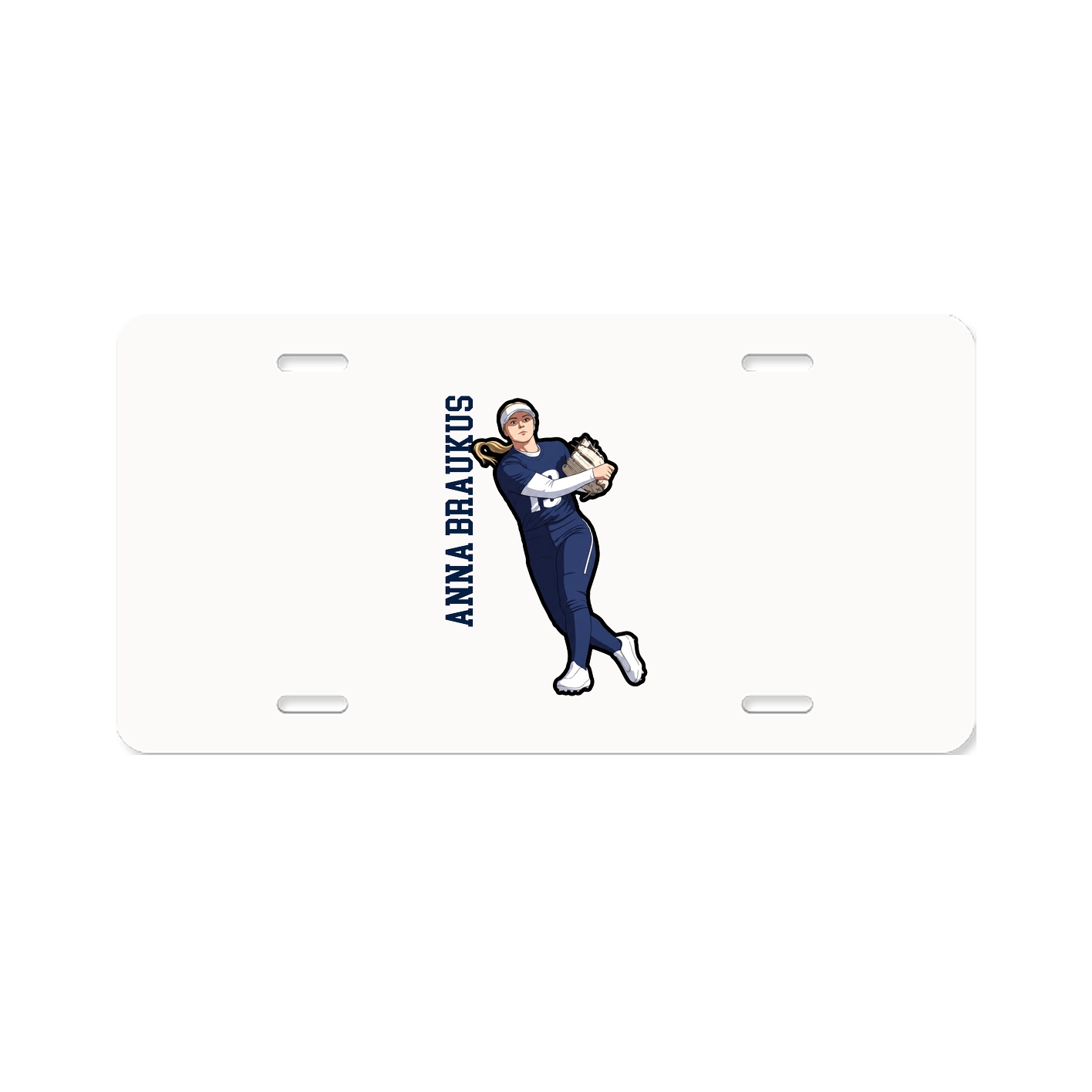License Plate — Name Vertical in Classic