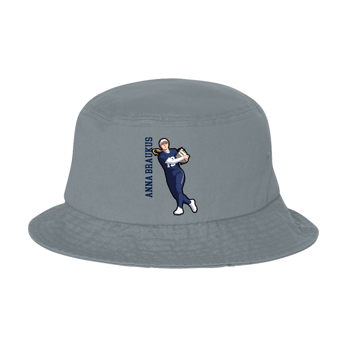 Bucket Cap — Name Vertical in Grey