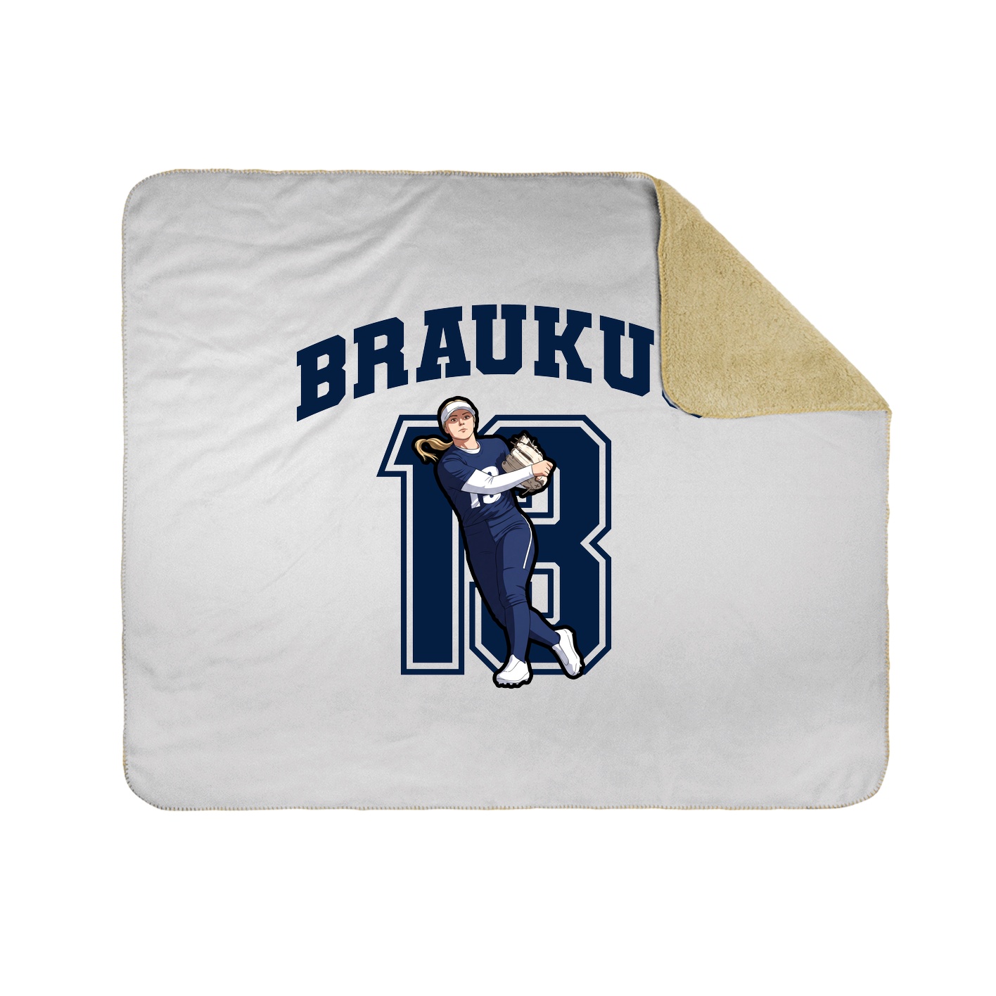 Throw Blanket — Number in White