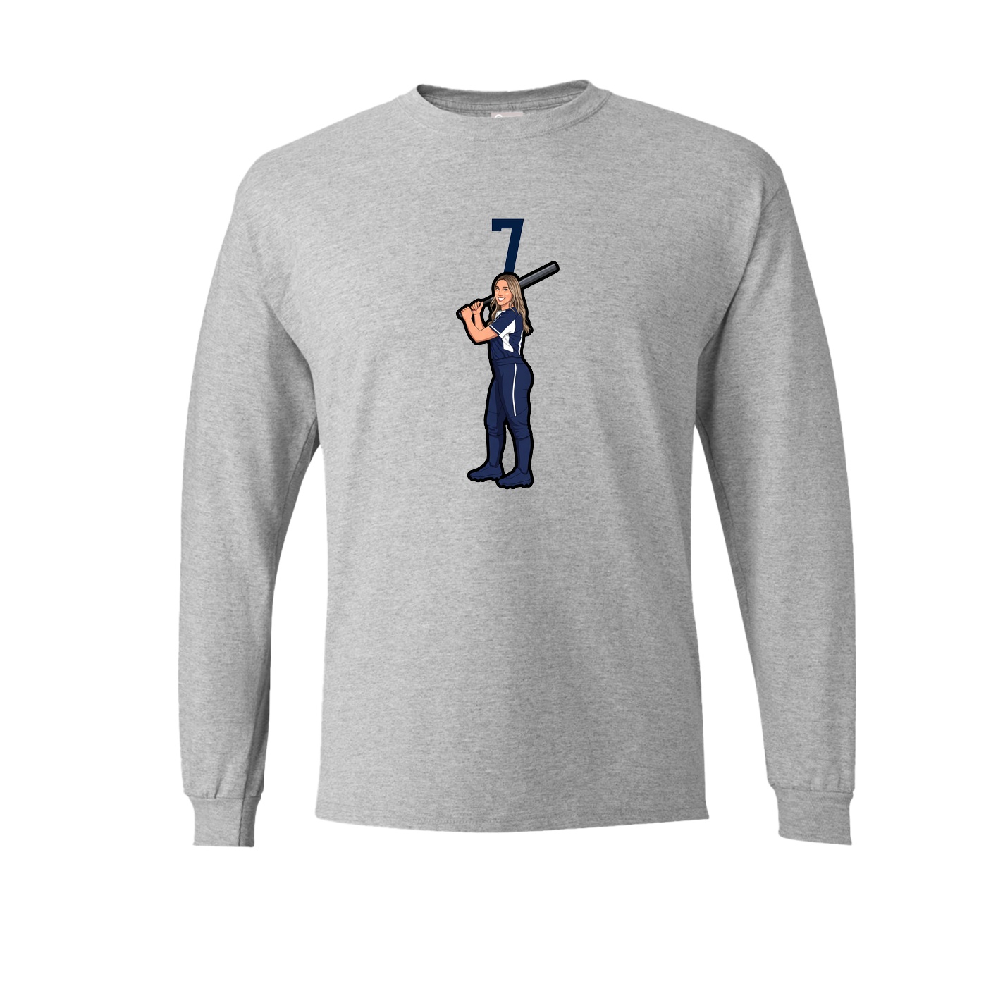 Long Sleeve Tee — Number Top in Grey