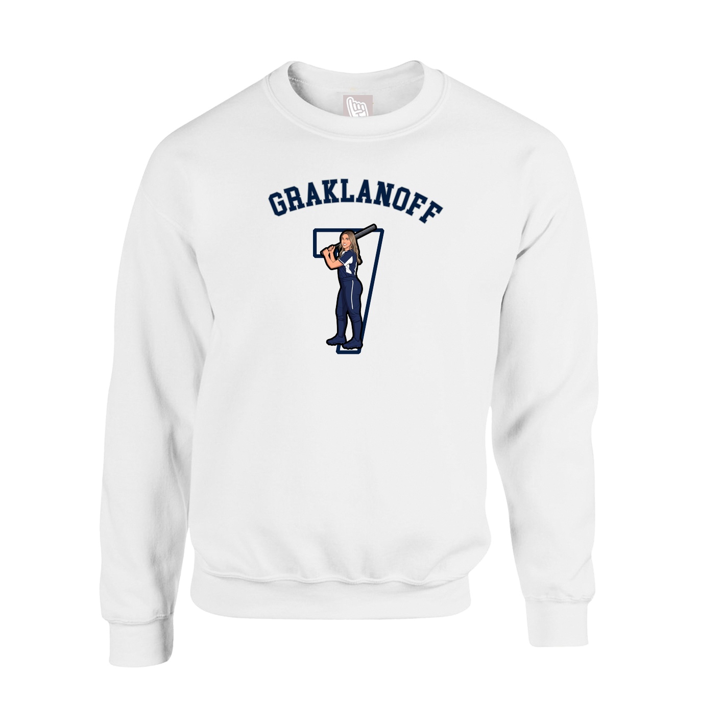 Fleece Crew — Shirsey Arch in White