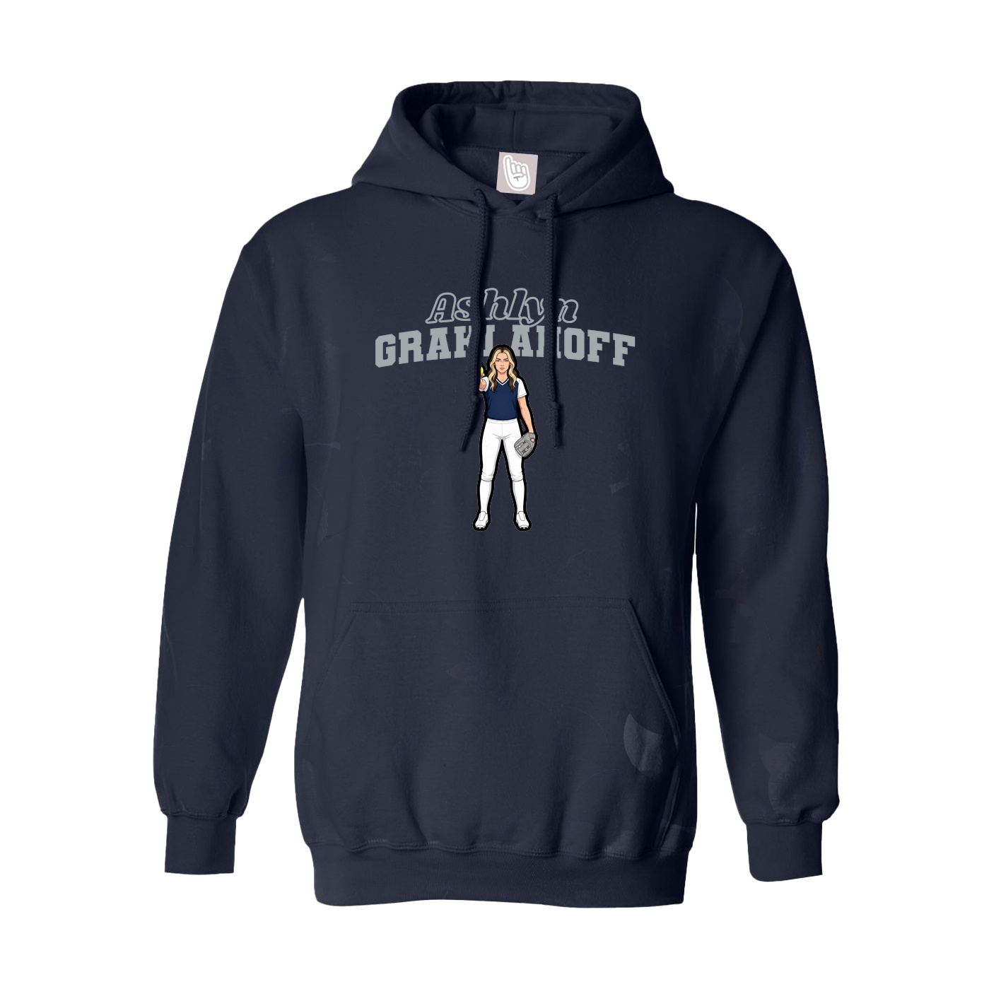 Youth Hoodie — Name Arch in Navy