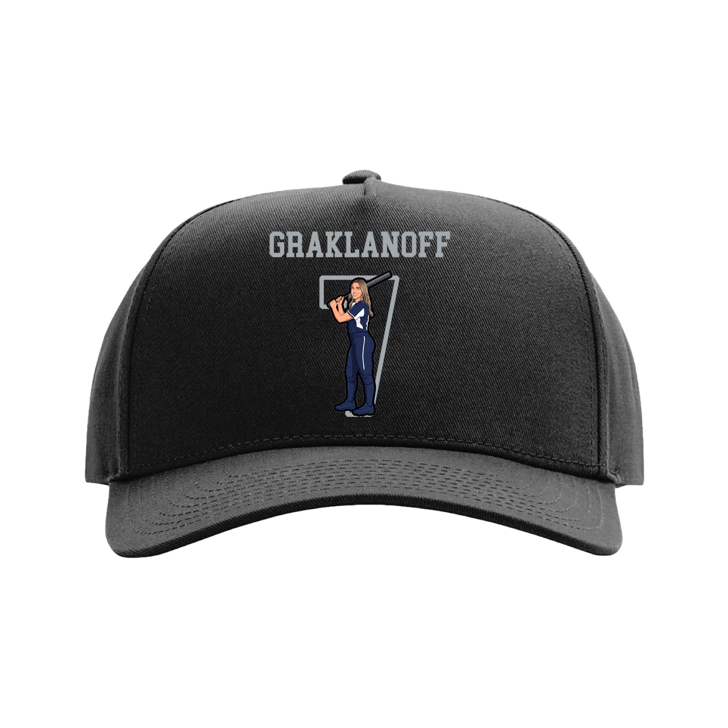 Full Fabric Five-Panel Champ Cap — Shirsey in Black