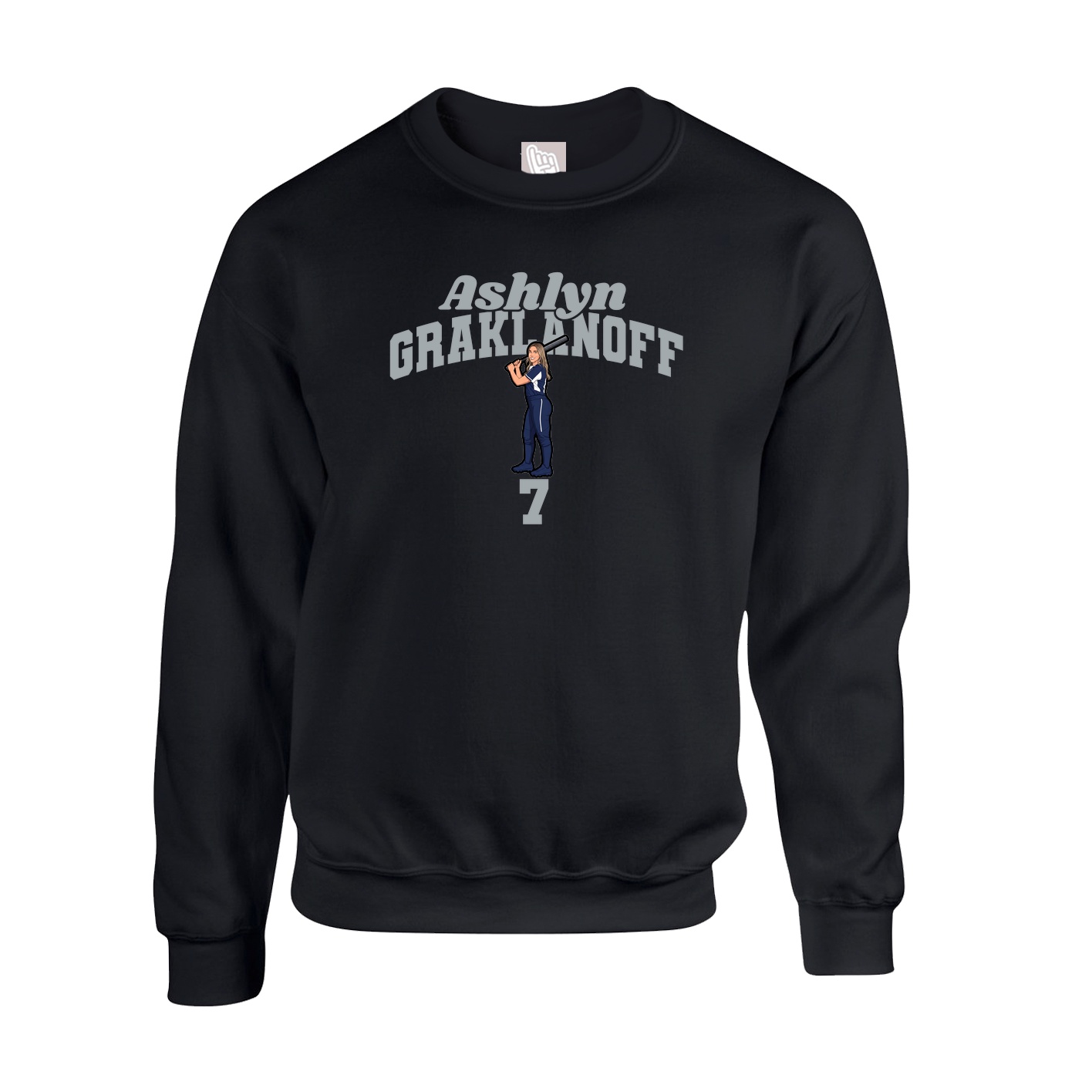Fleece Crew — Signature Arch in Black