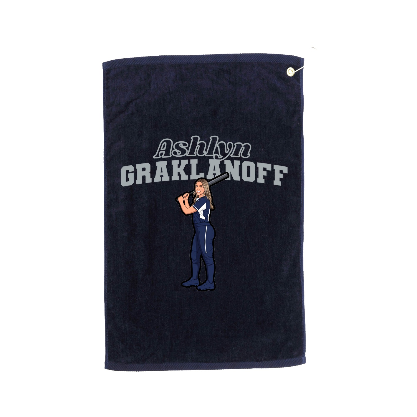 Golf Towel — Name Arch in Navy