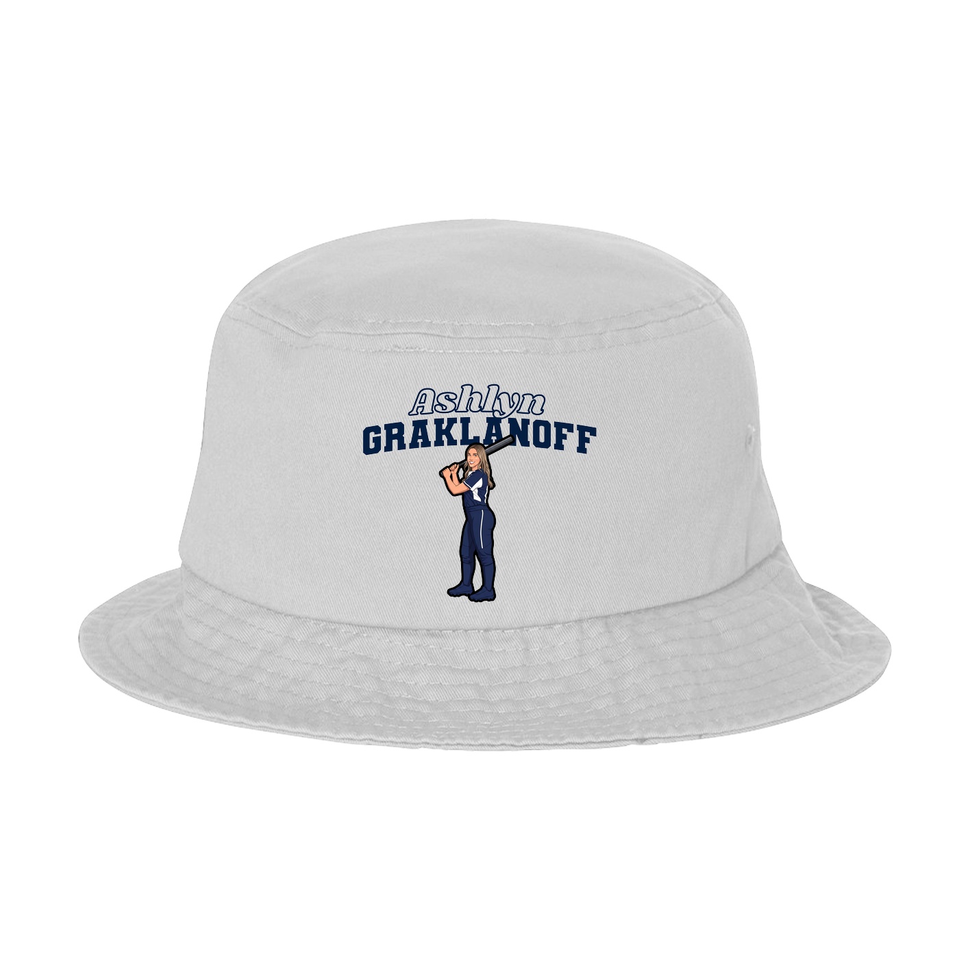 Bucket Cap — Name Arch in White