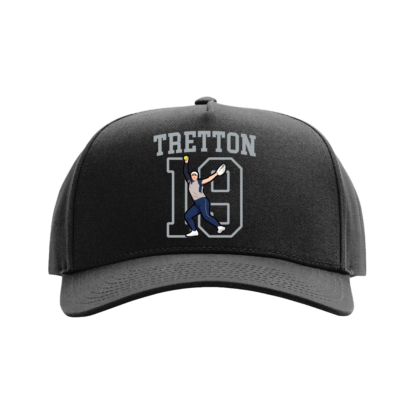 Full Fabric Five-Panel Champ Cap — Shirsey in Black