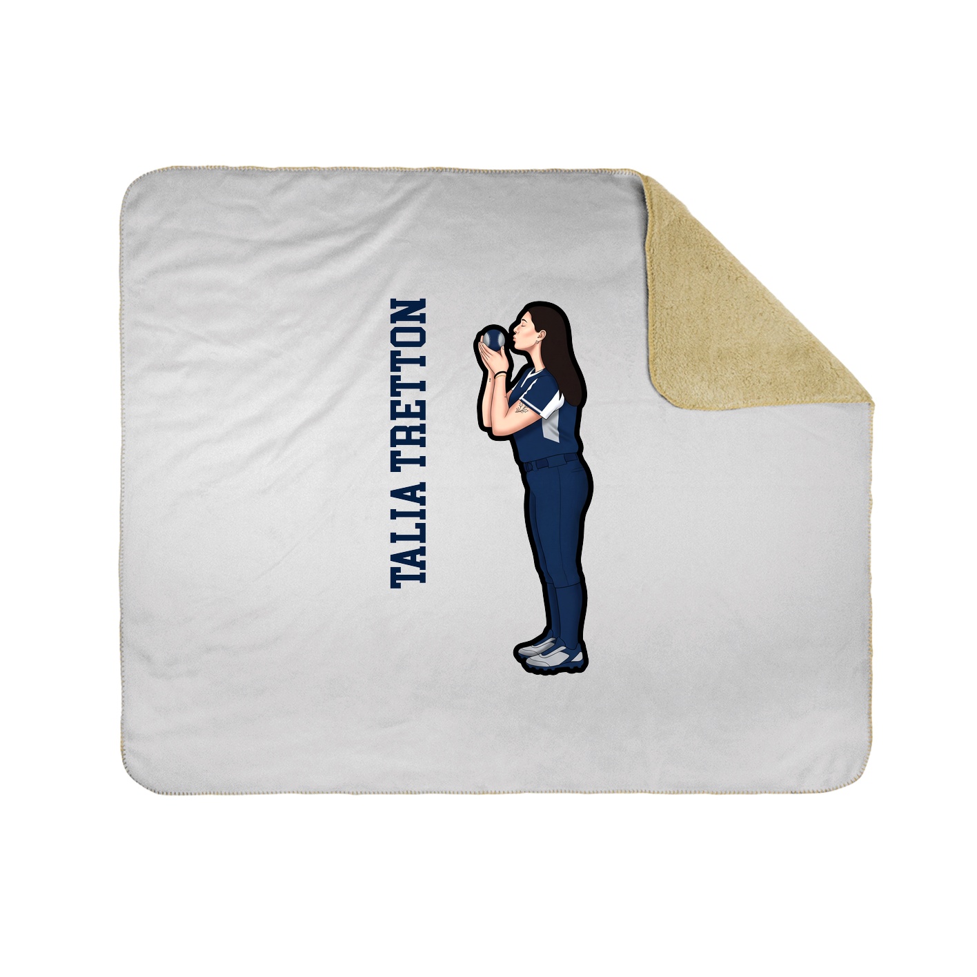 Throw Blanket — Name Vertical in White