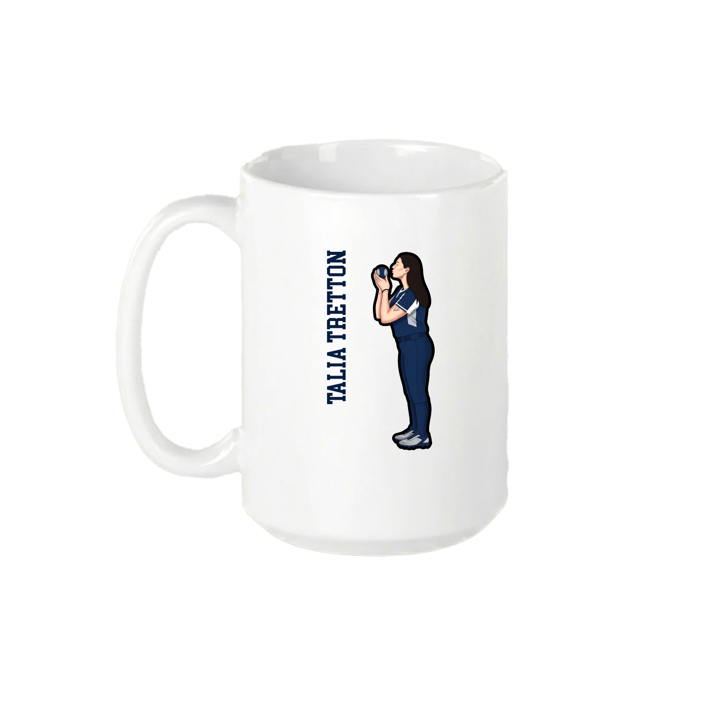 15oz Coffee Mug — Name Vertical in White