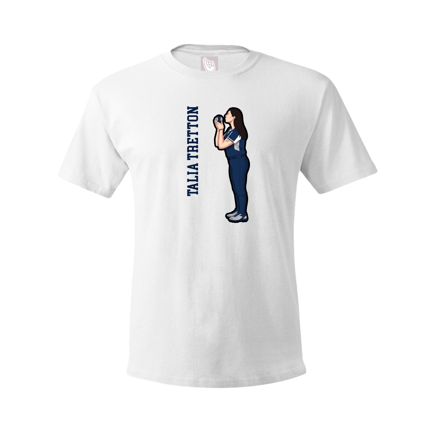 Tee — Name Vertical in White