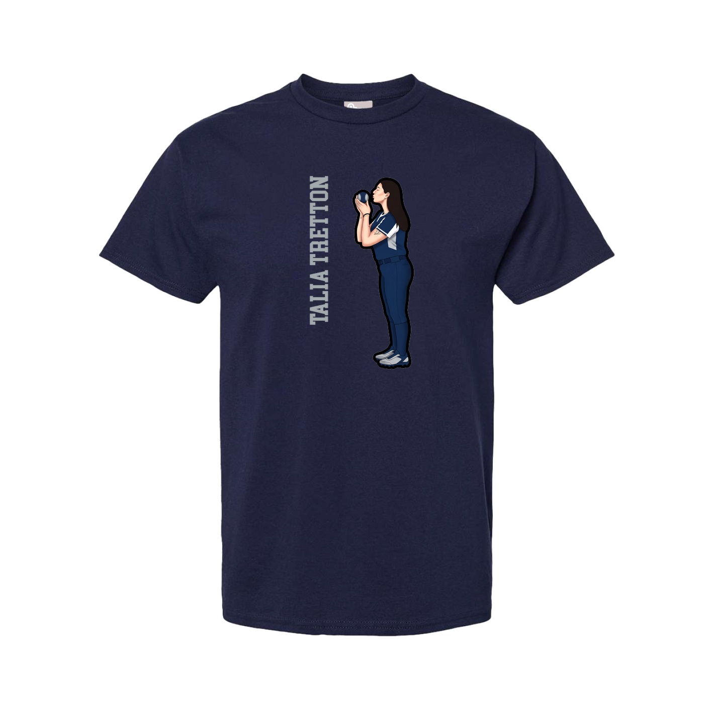 Youth Tee — Name Vertical in Navy