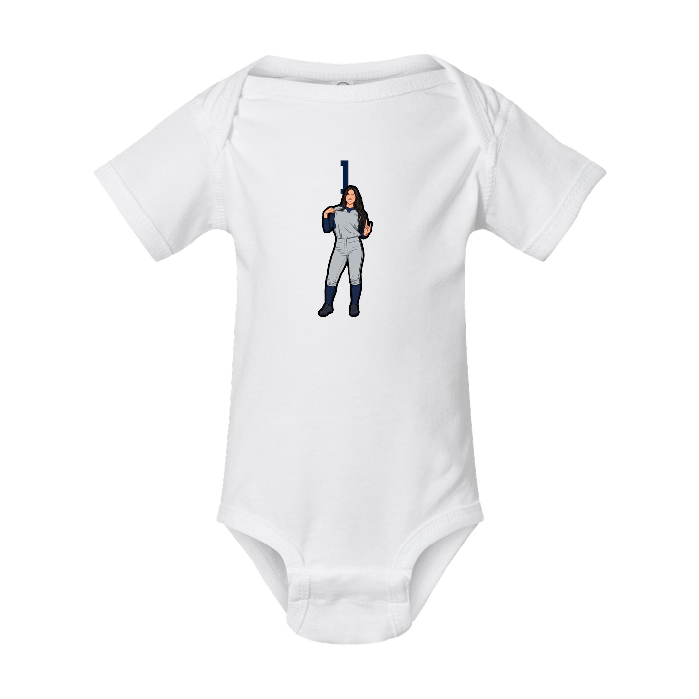 Baby Onesie — Number Top in White