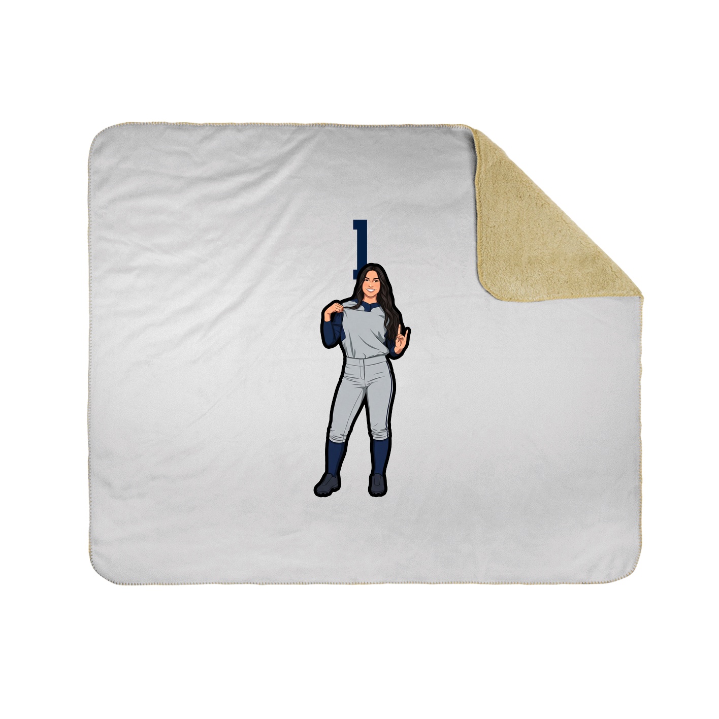 Throw Blanket — Number Top in White