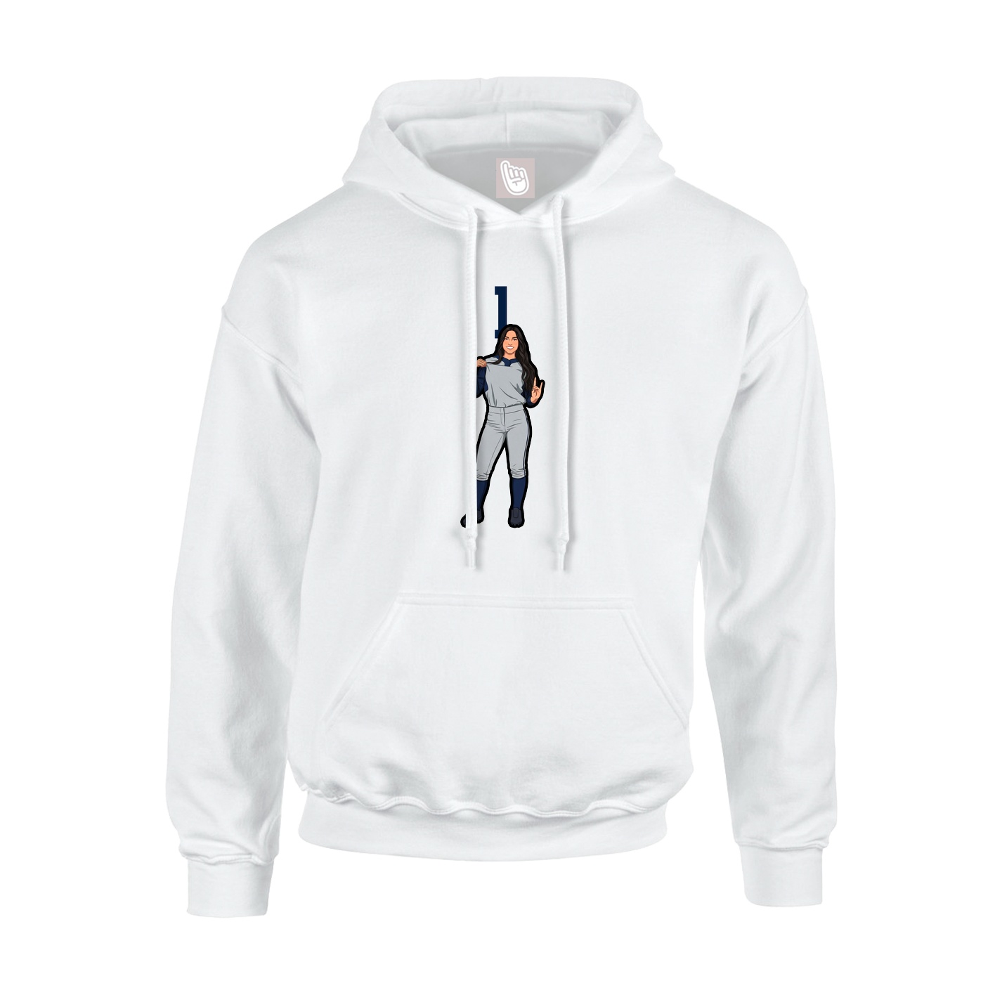 Hoodie — Number Top in White