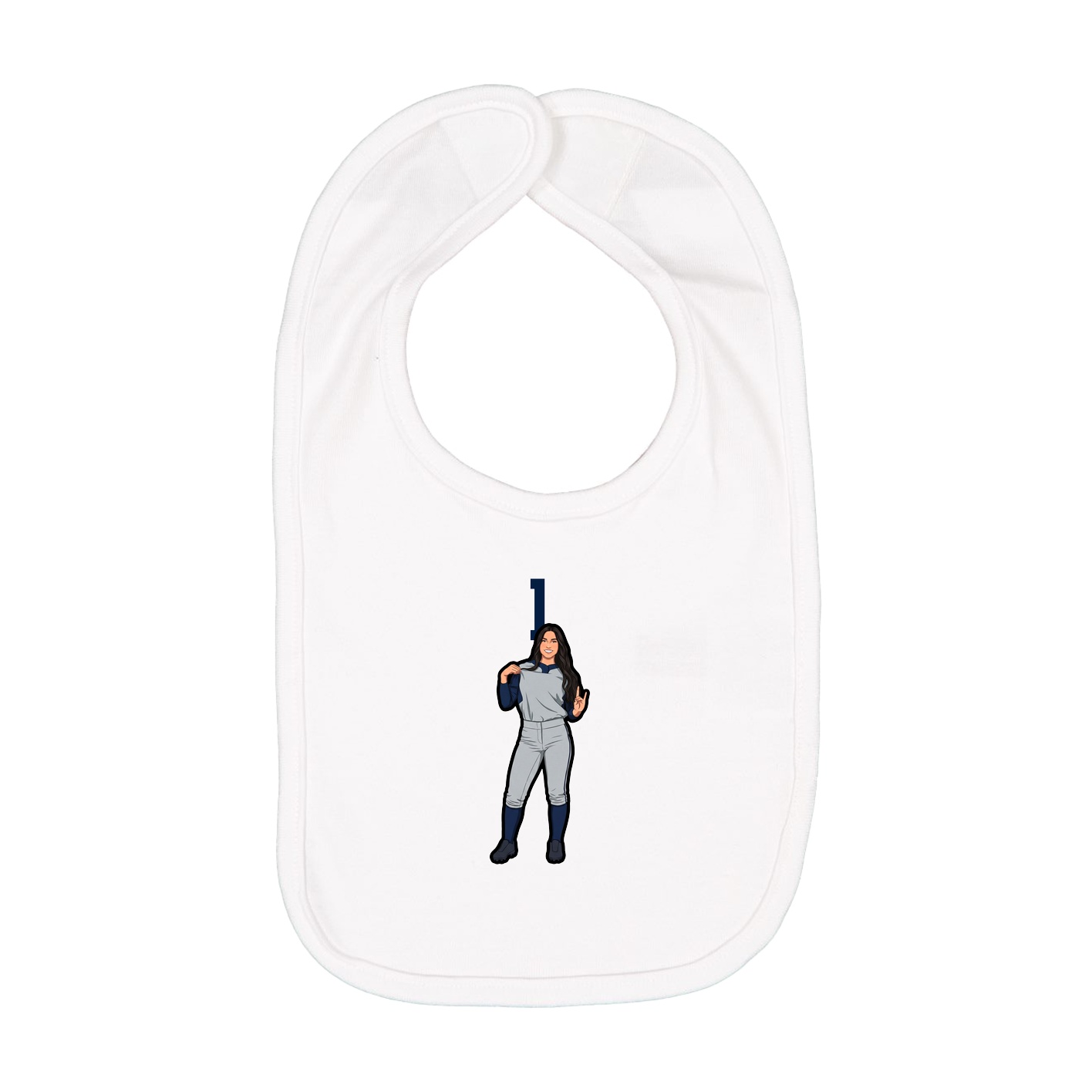 Infant Bib — Number Top in White