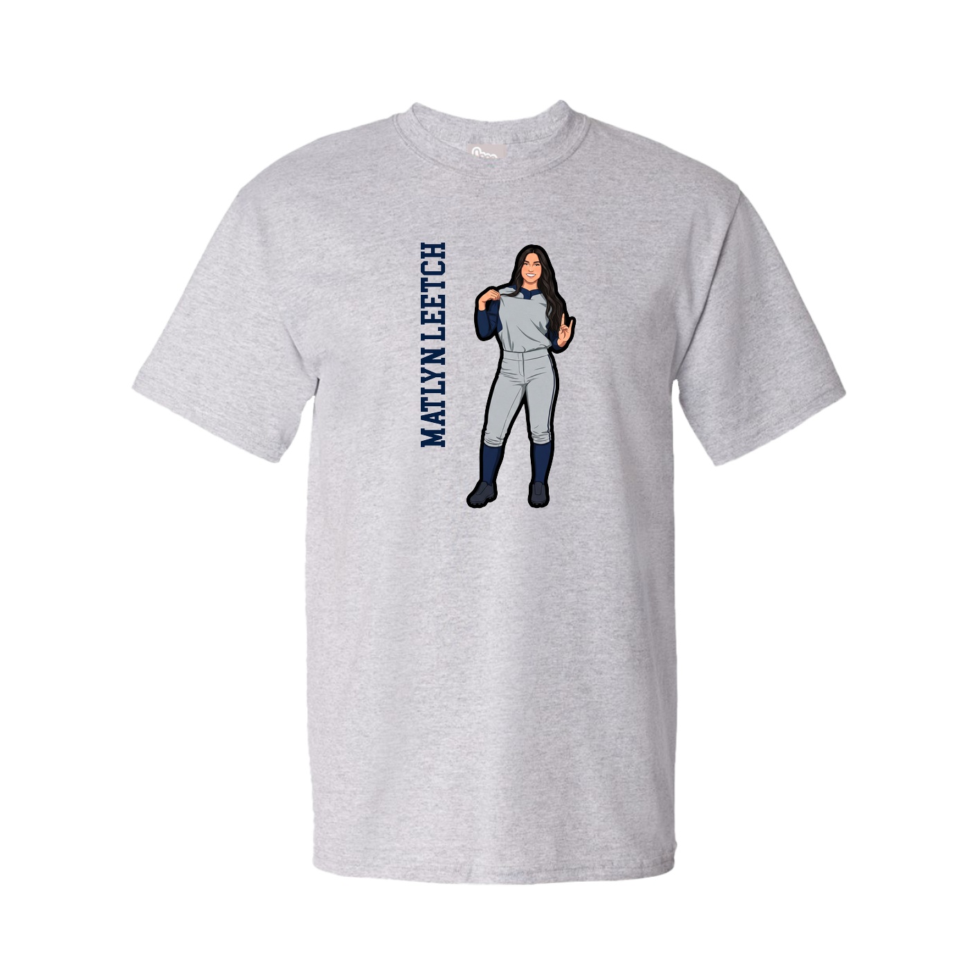 Tee — Name Vertical in Grey