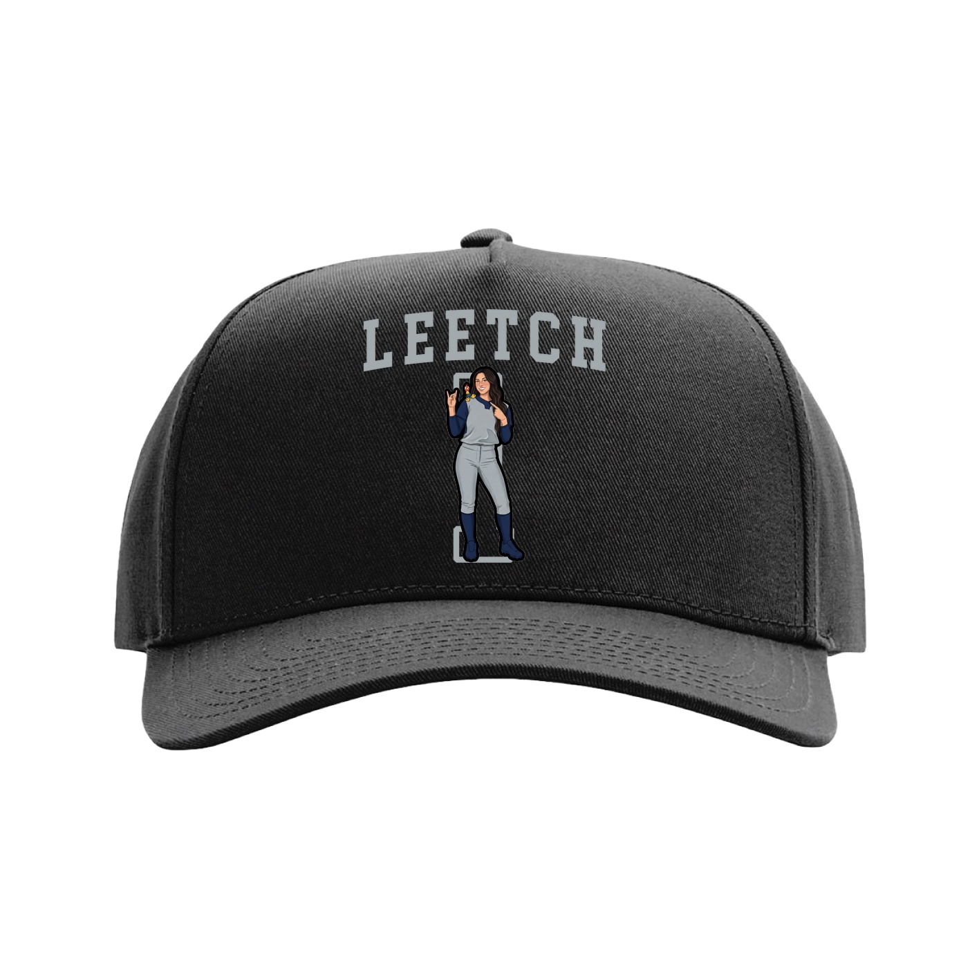 Full Fabric Five-Panel Champ Cap — Shirsey in Black