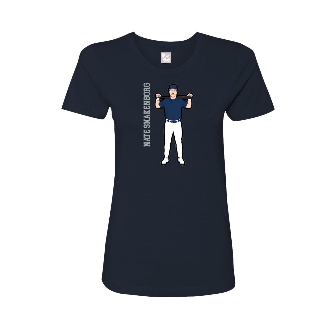 Fitted Women's Tee — Name Vertical in Navy