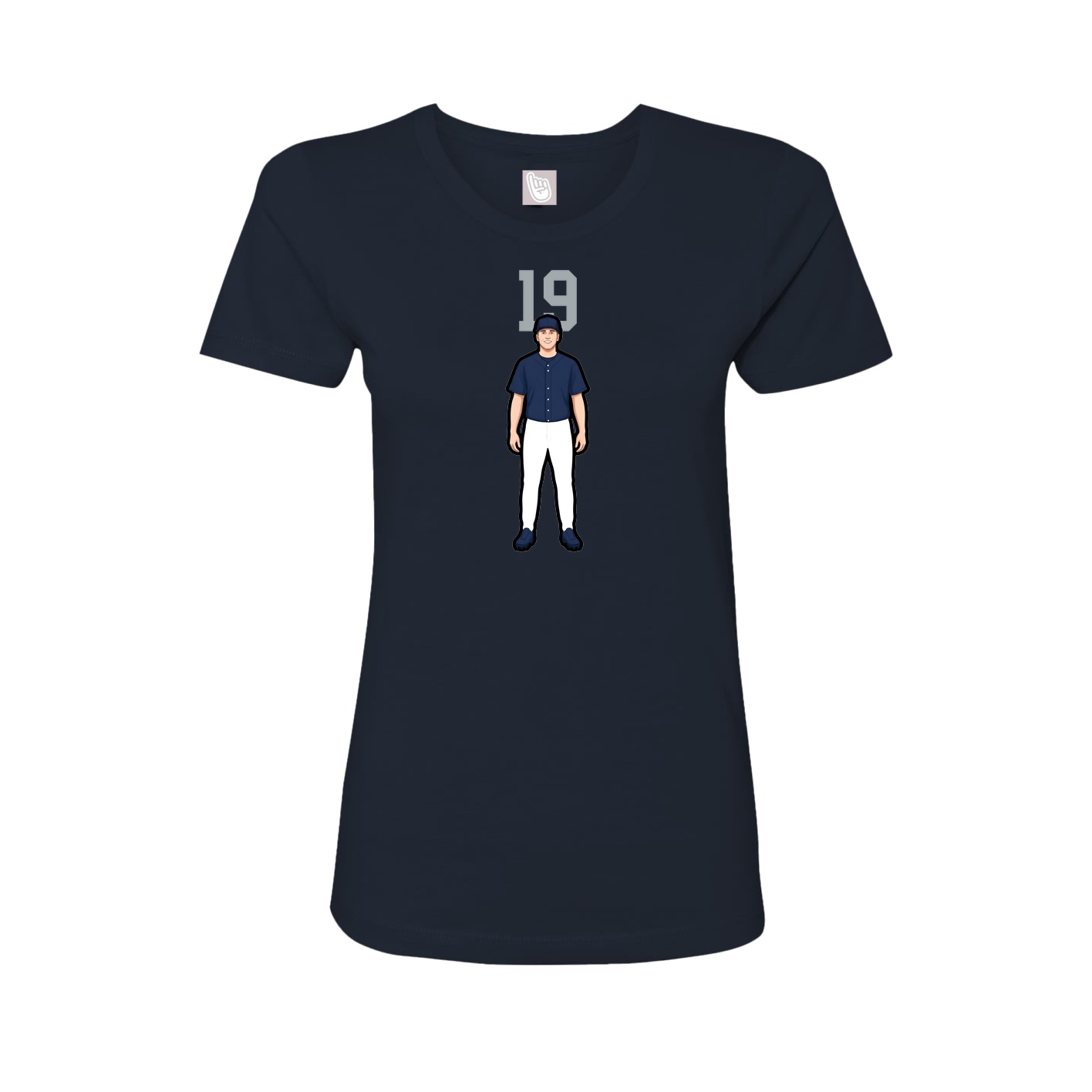 Fitted Women's Tee — Number Top in Navy