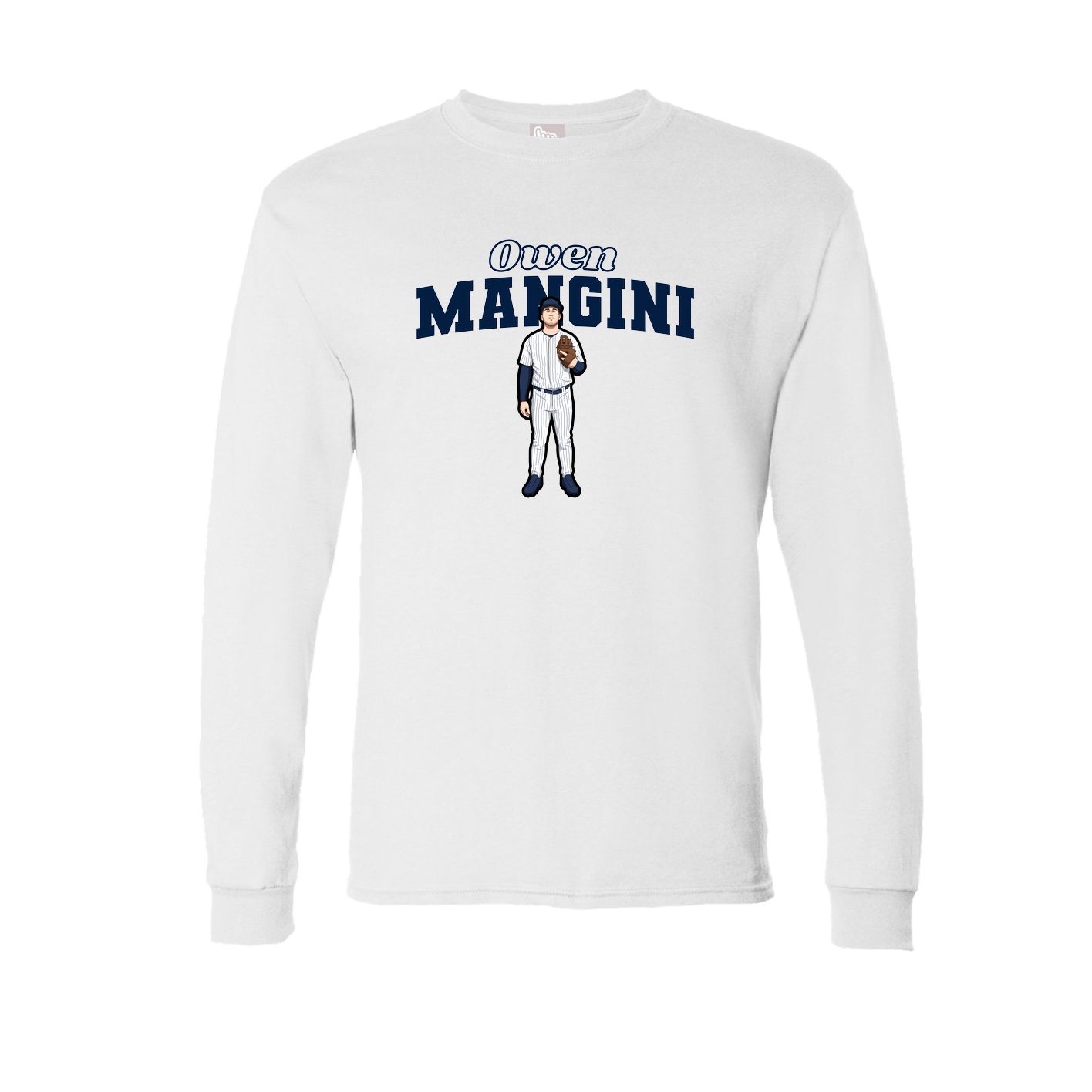 Long Sleeve Tee — Name Arch in White