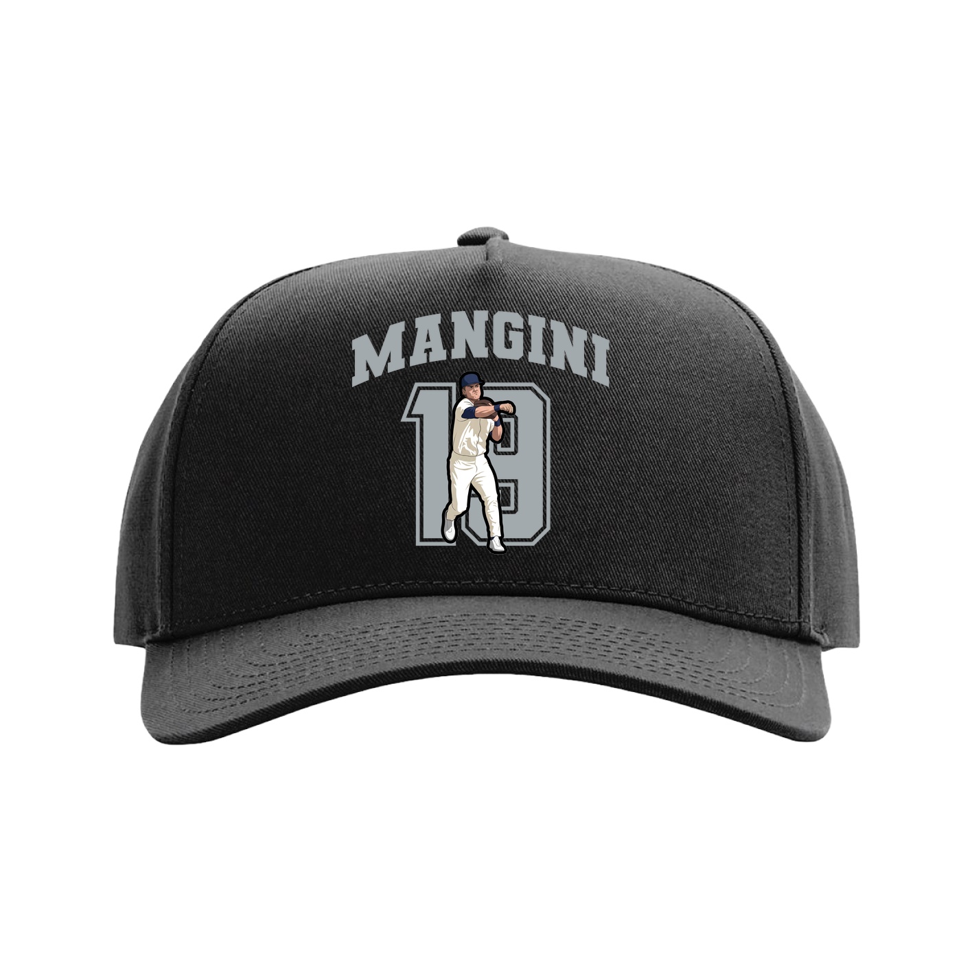 Full Fabric Five-Panel Champ Cap — Number in Black