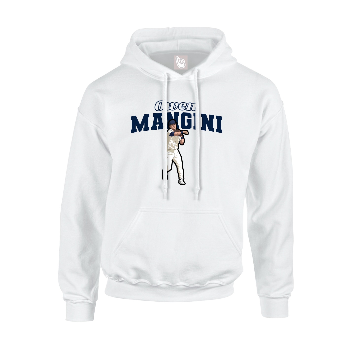 Youth Hoodie — Name Arch in White
