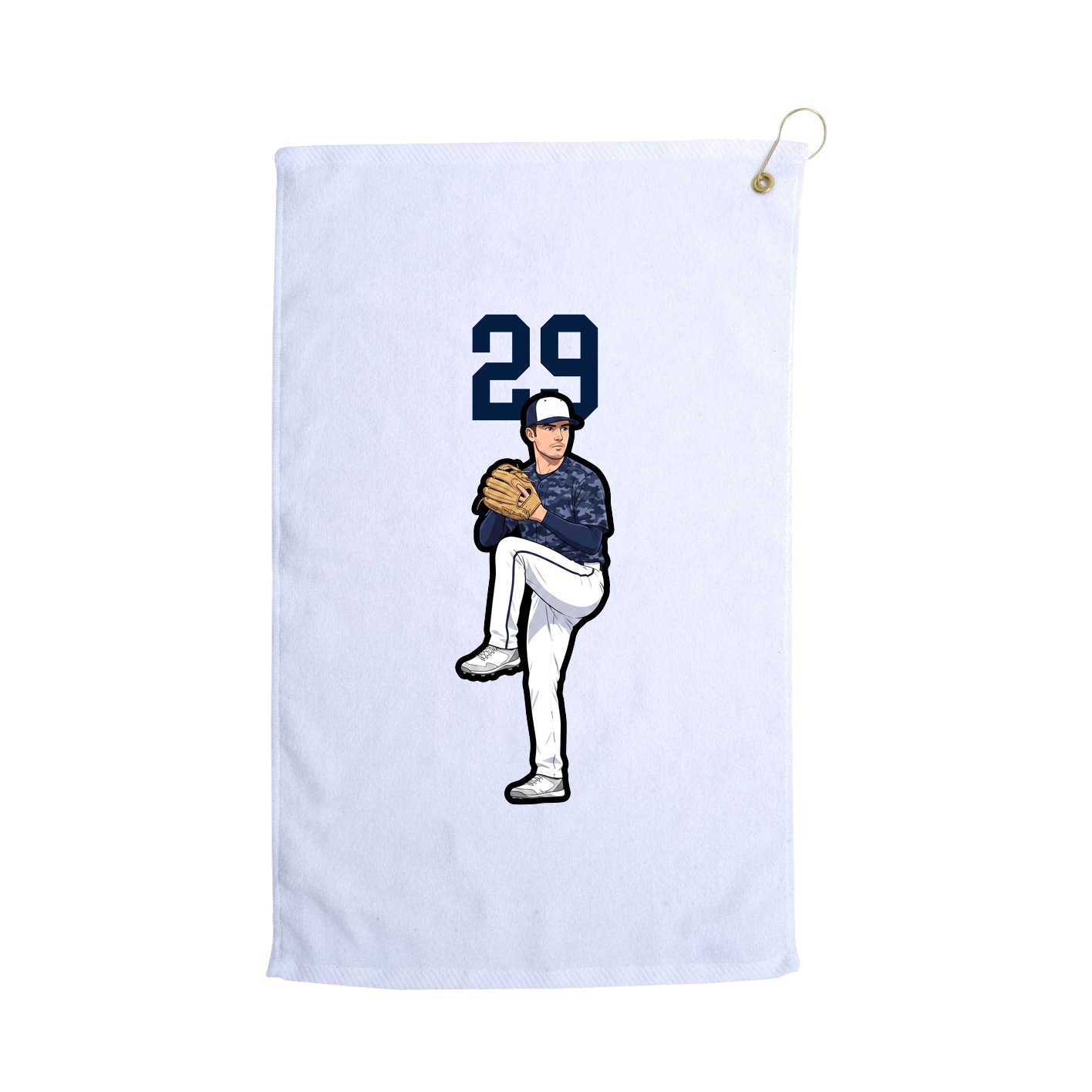 Golf Towel — Number Top in White
