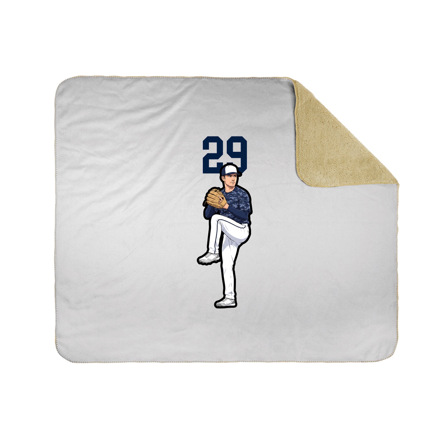 Throw Blanket — Number Top in White