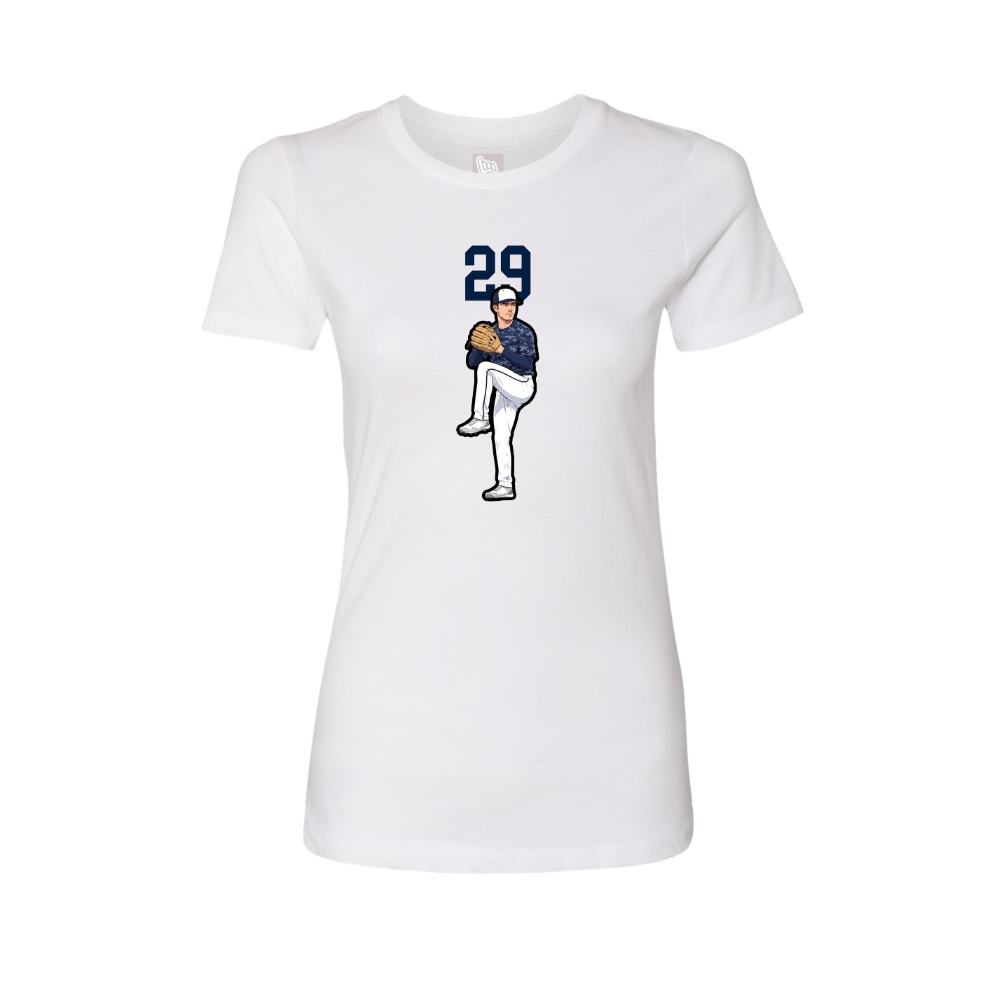 Fitted Women's Tee — Number Top in White
