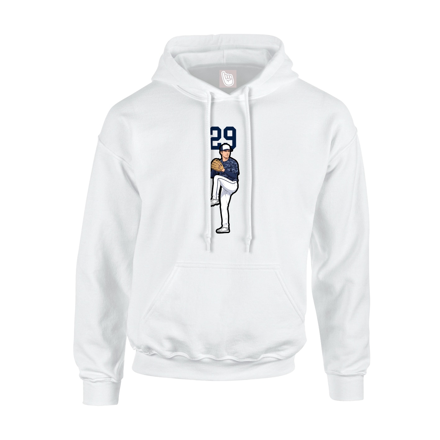 Hoodie — Number Top in White