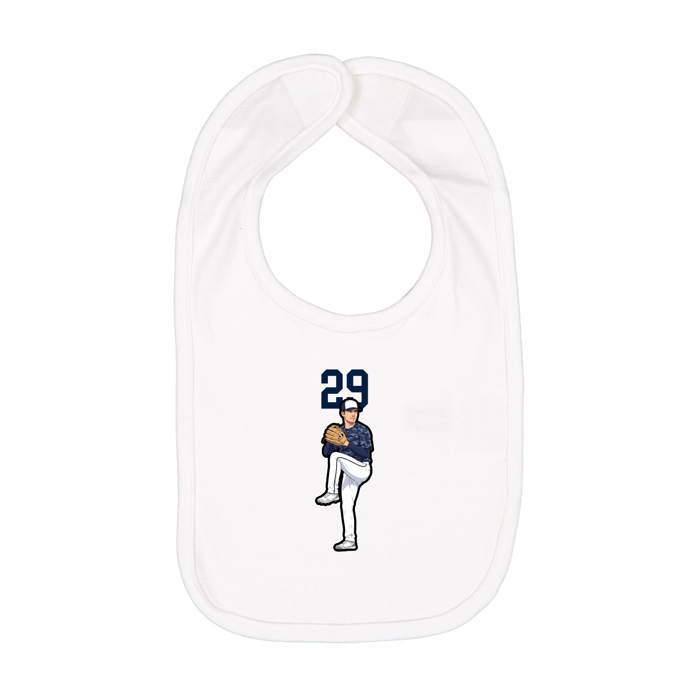 Infant Bib — Number Top in White