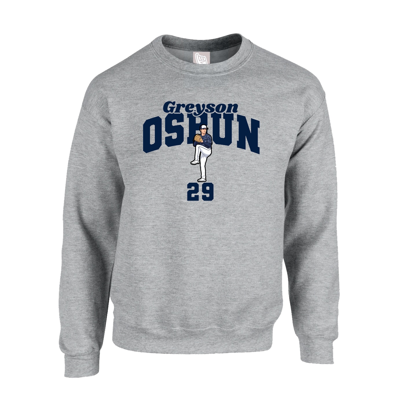 Fleece Crew — Signature Arch in Grey