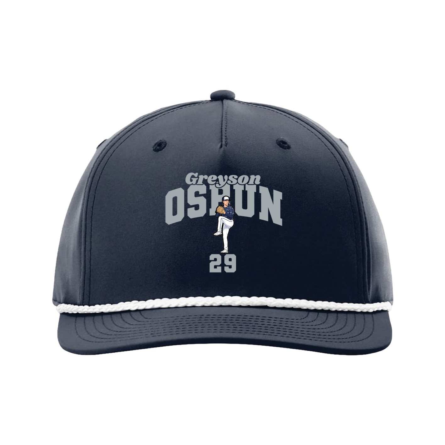Five-Panel Classic Rope Cap — Signature Arch in Navy