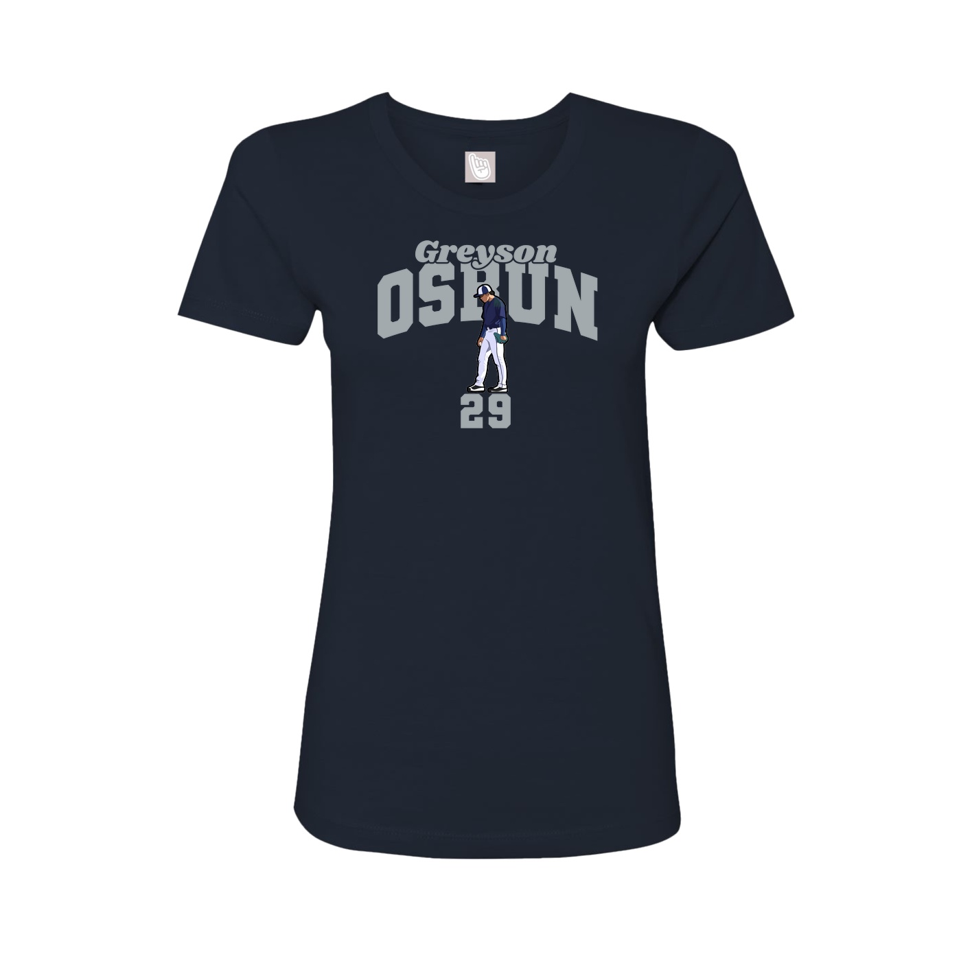 Fitted Women's Tee — Signature Arch in Navy